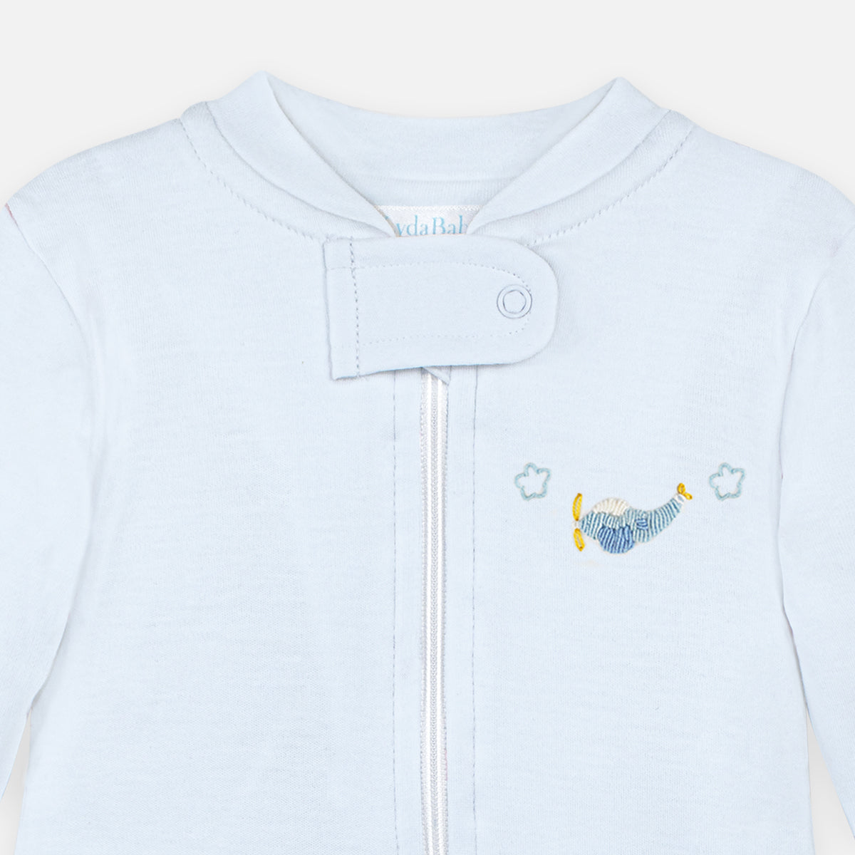 Airplane Embroidery Zipper Footie | Baby Boy