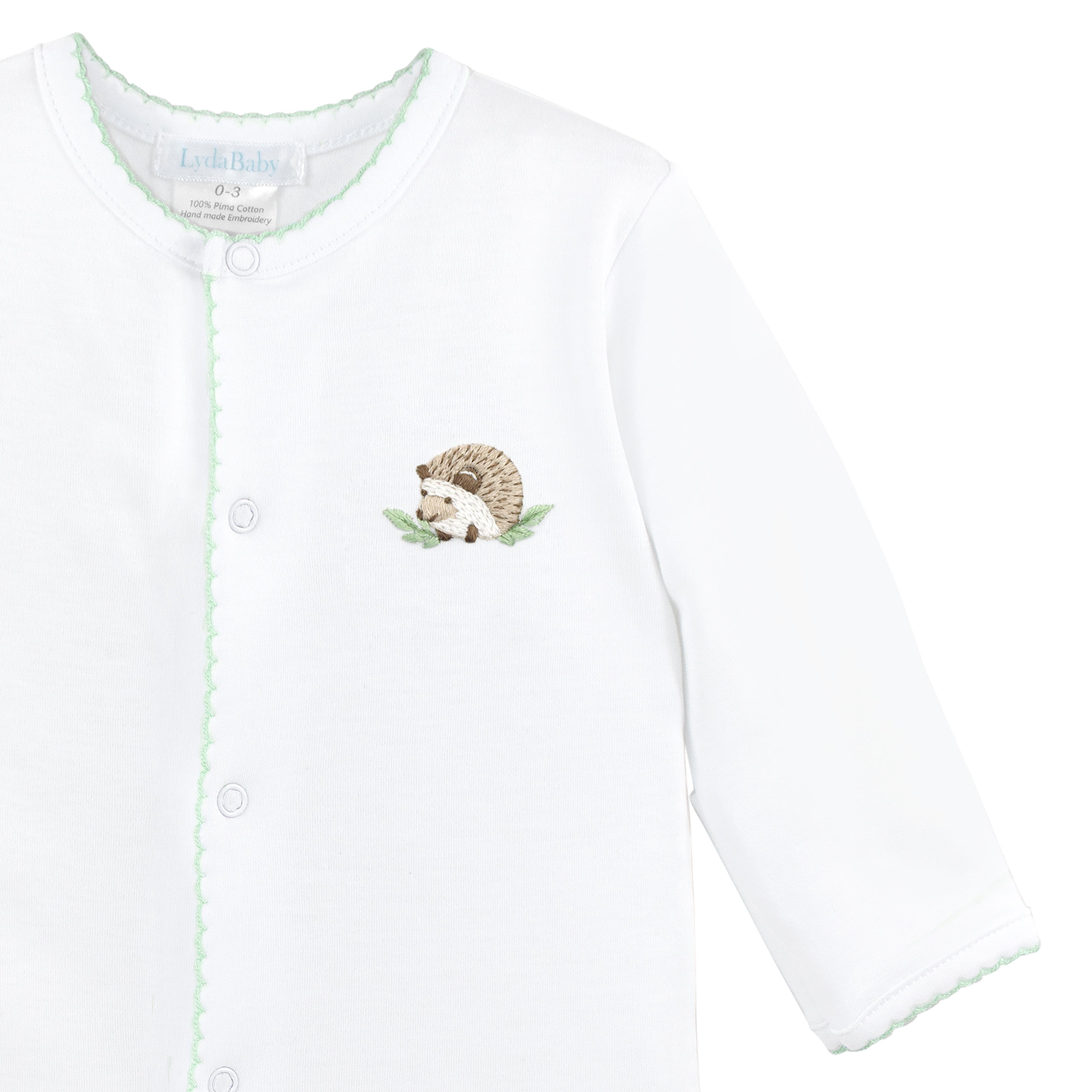 Hedgehog Emboridery Footie | Baby Unisex