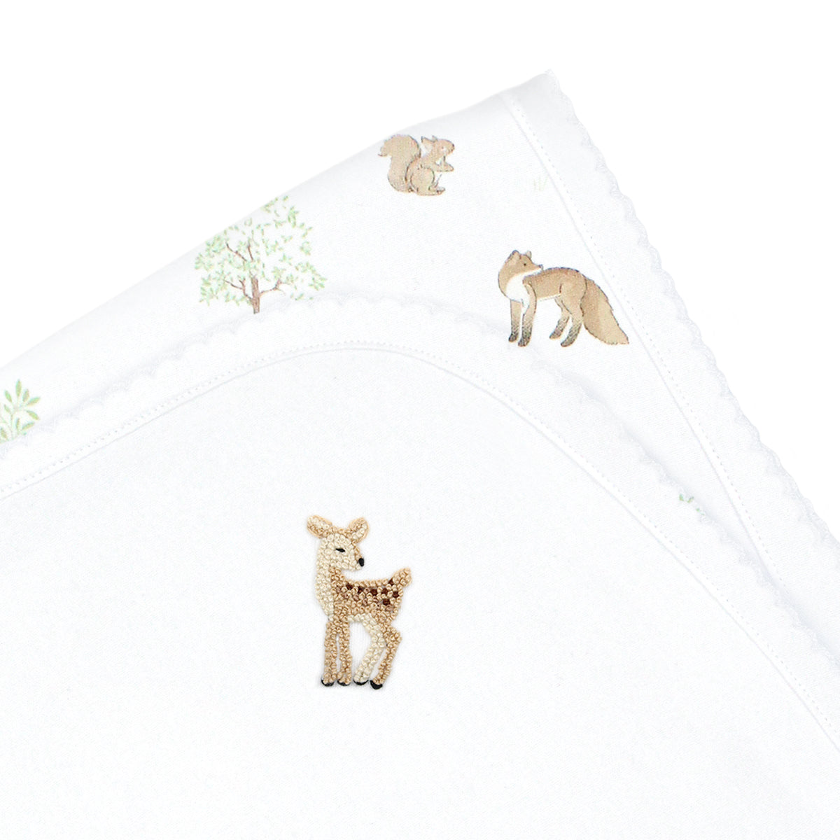 Woodland Friends Embroidery and Printed Blanket | Baby Unisex
