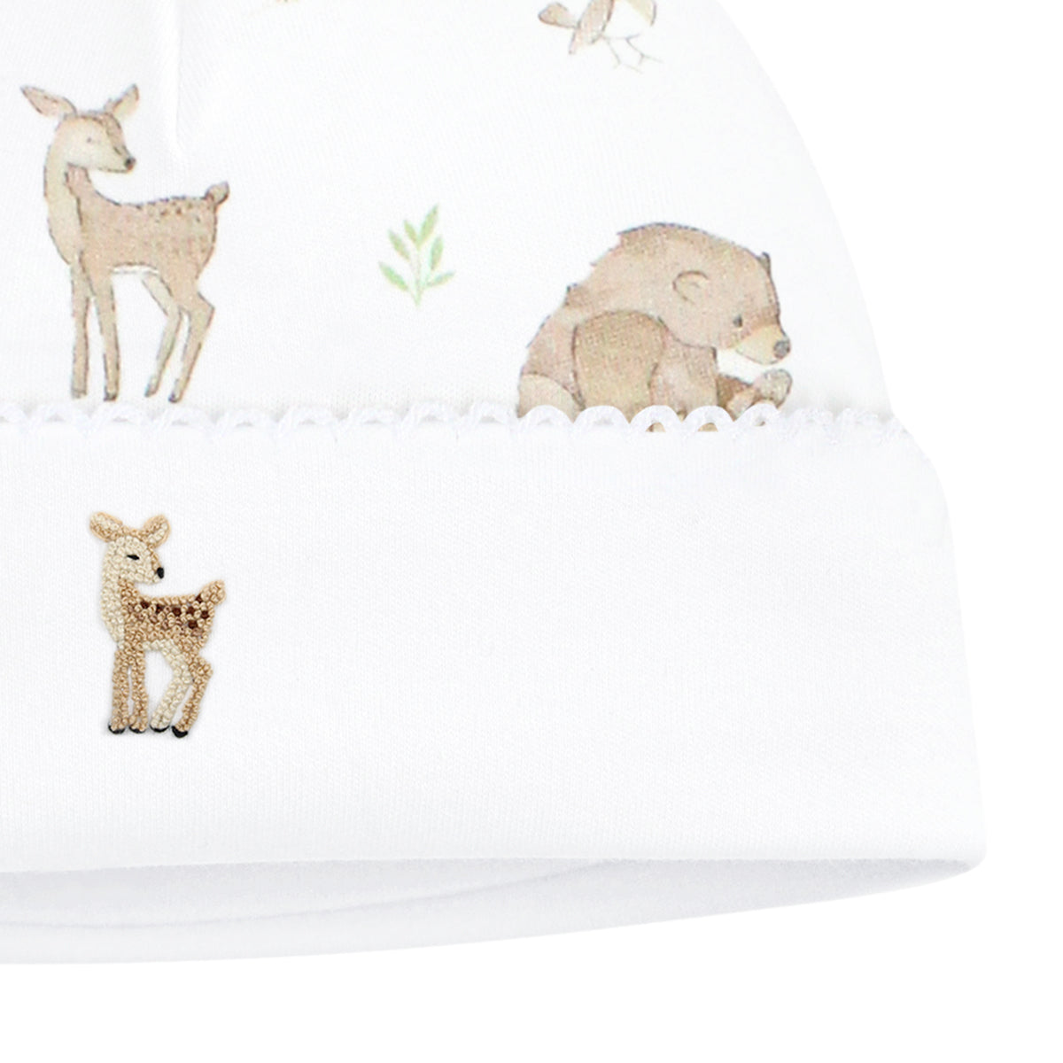 Woodland Friends Embroidery and Printed Hat | Baby Unisex