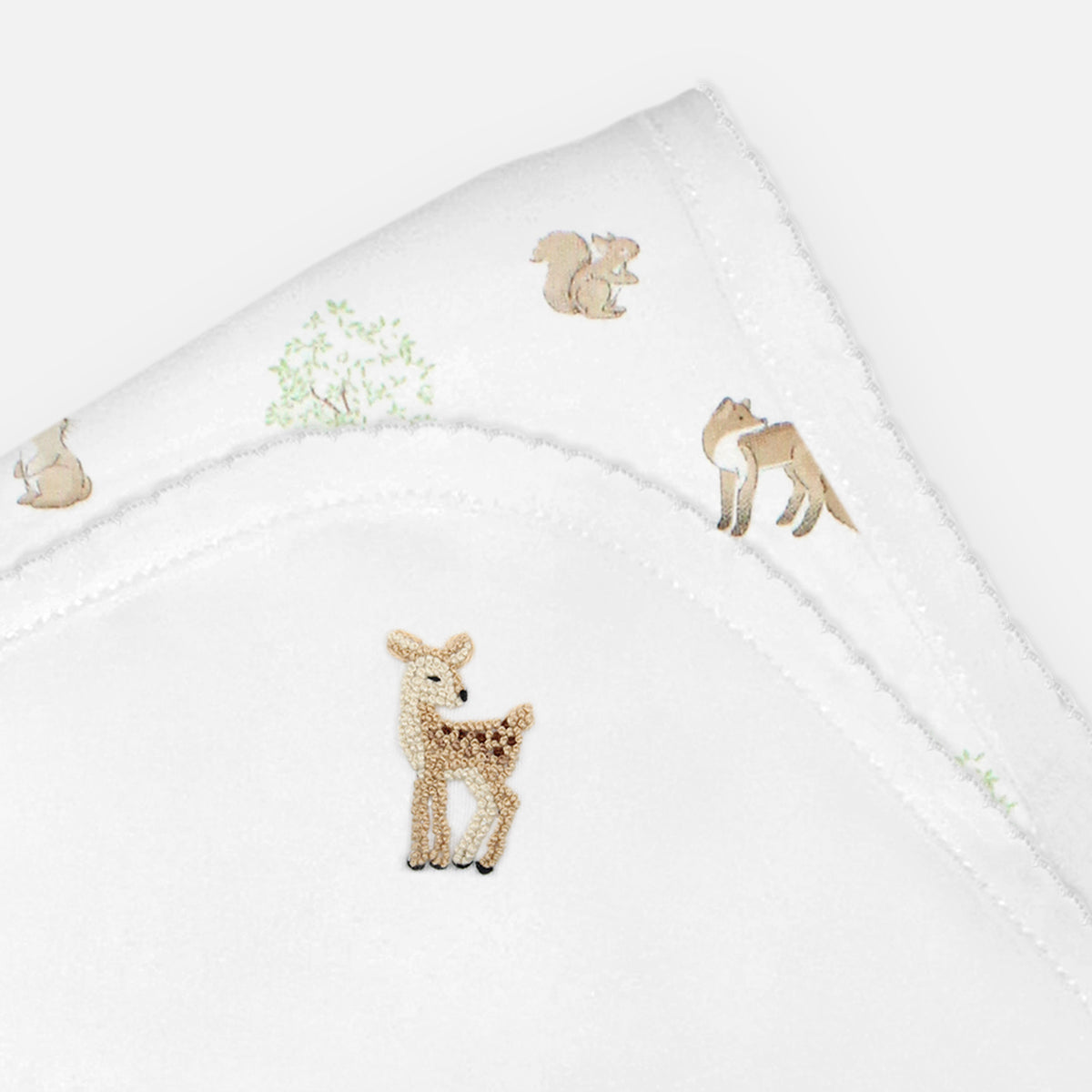 Woodland Friends Embroidery and Printed Blanket | Baby Unisex