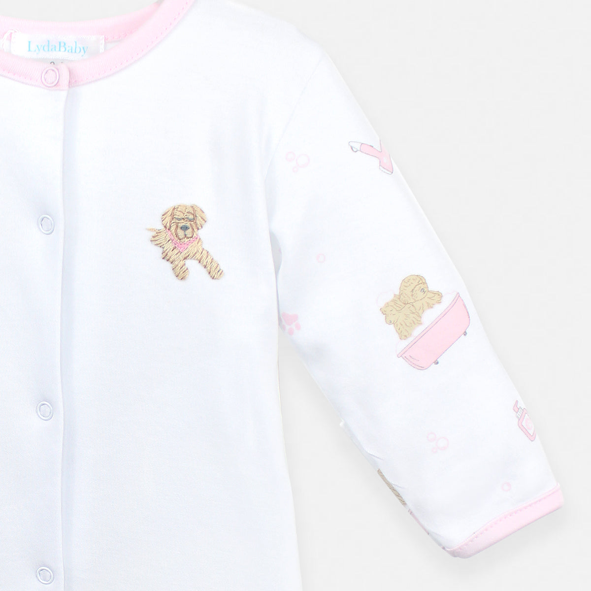 Pet Spa Embroidery and Printed Footie | Baby Girl