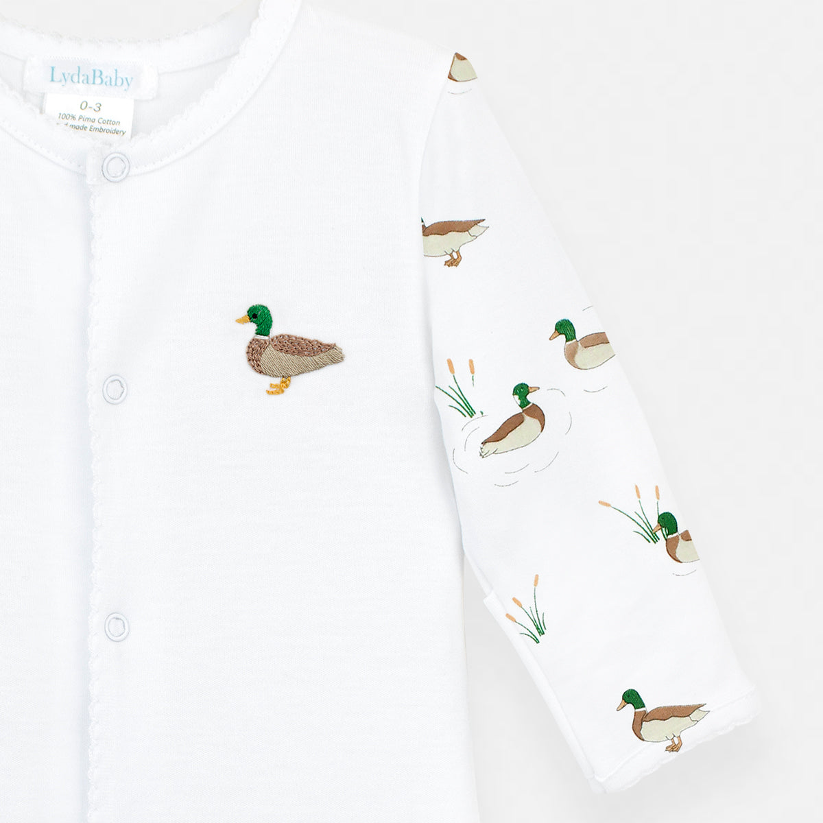 Mallard Ducks Embroidery and Printed Footie | Baby Boy