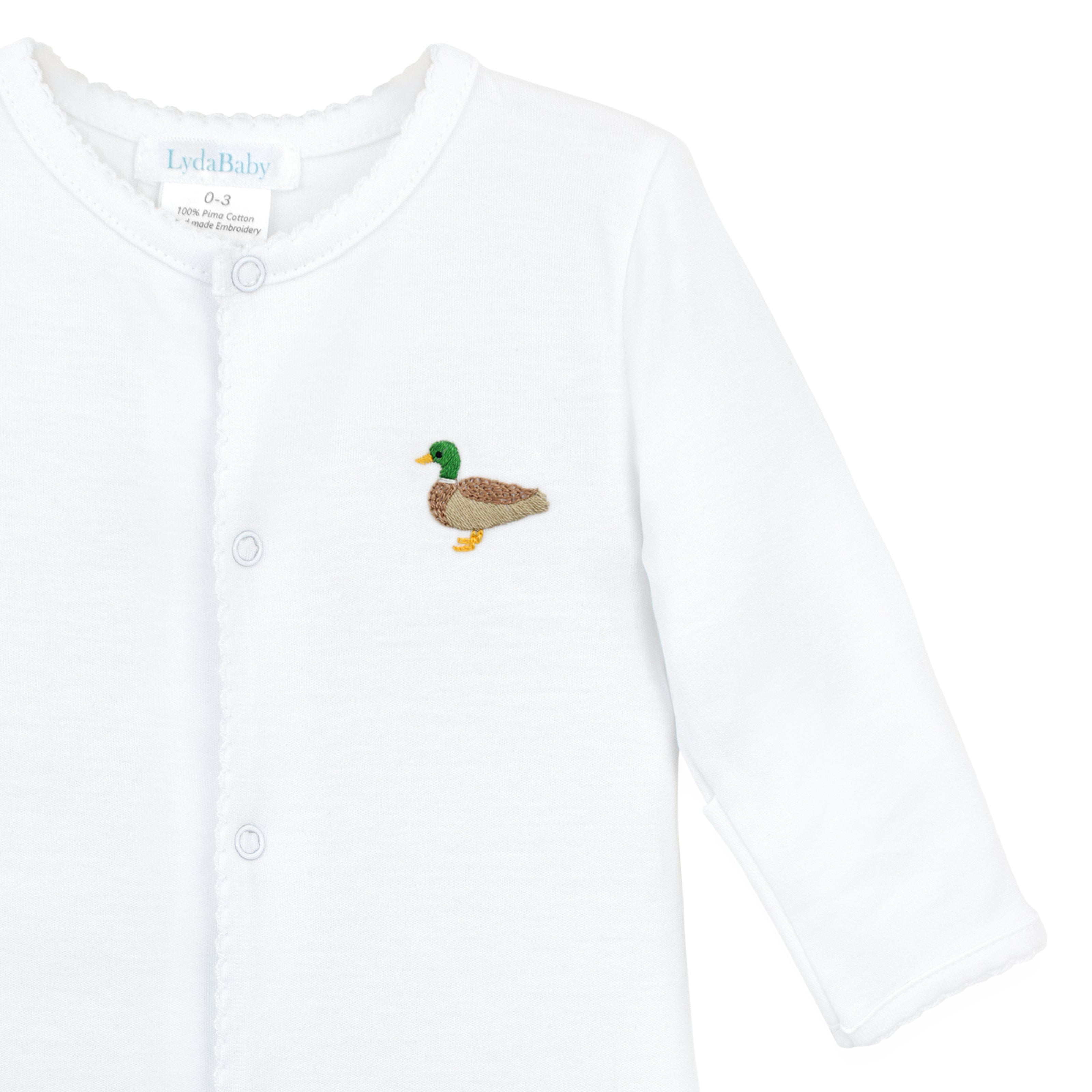 Mallard Ducks Embroidery Footie | Baby Boy