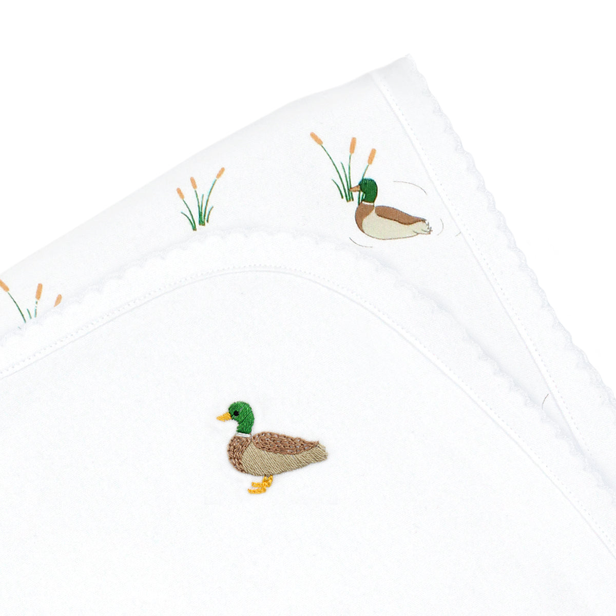 Mallard Ducks Embroidery and Printed Blanket | Baby Boy