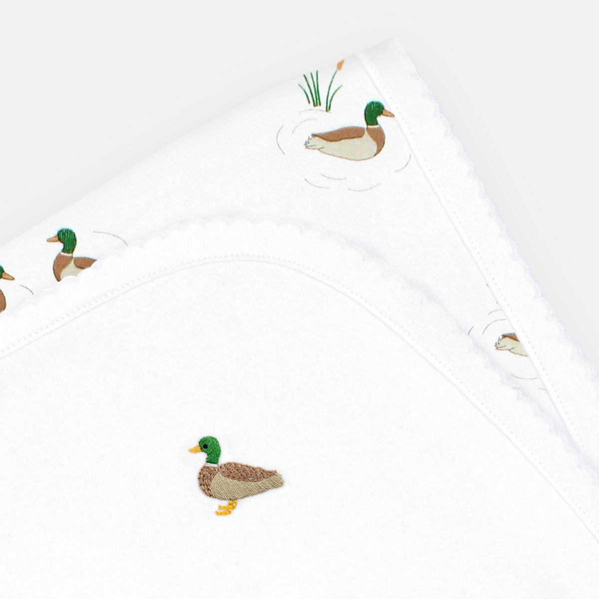 Mallard Ducks Embroidery and Printed Blanket | Baby Boy