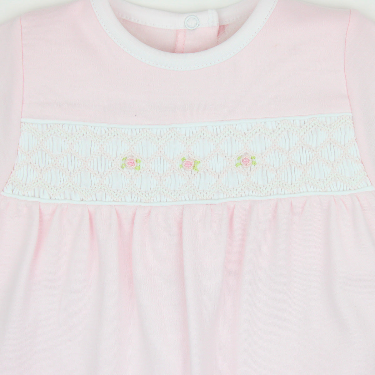 Rosebuds Embroidery  Footie | Baby Girl