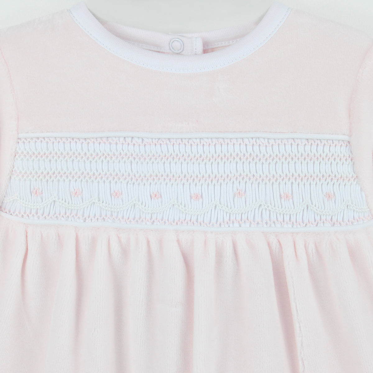 Smock Velour Collection Footie |  Baby Girl