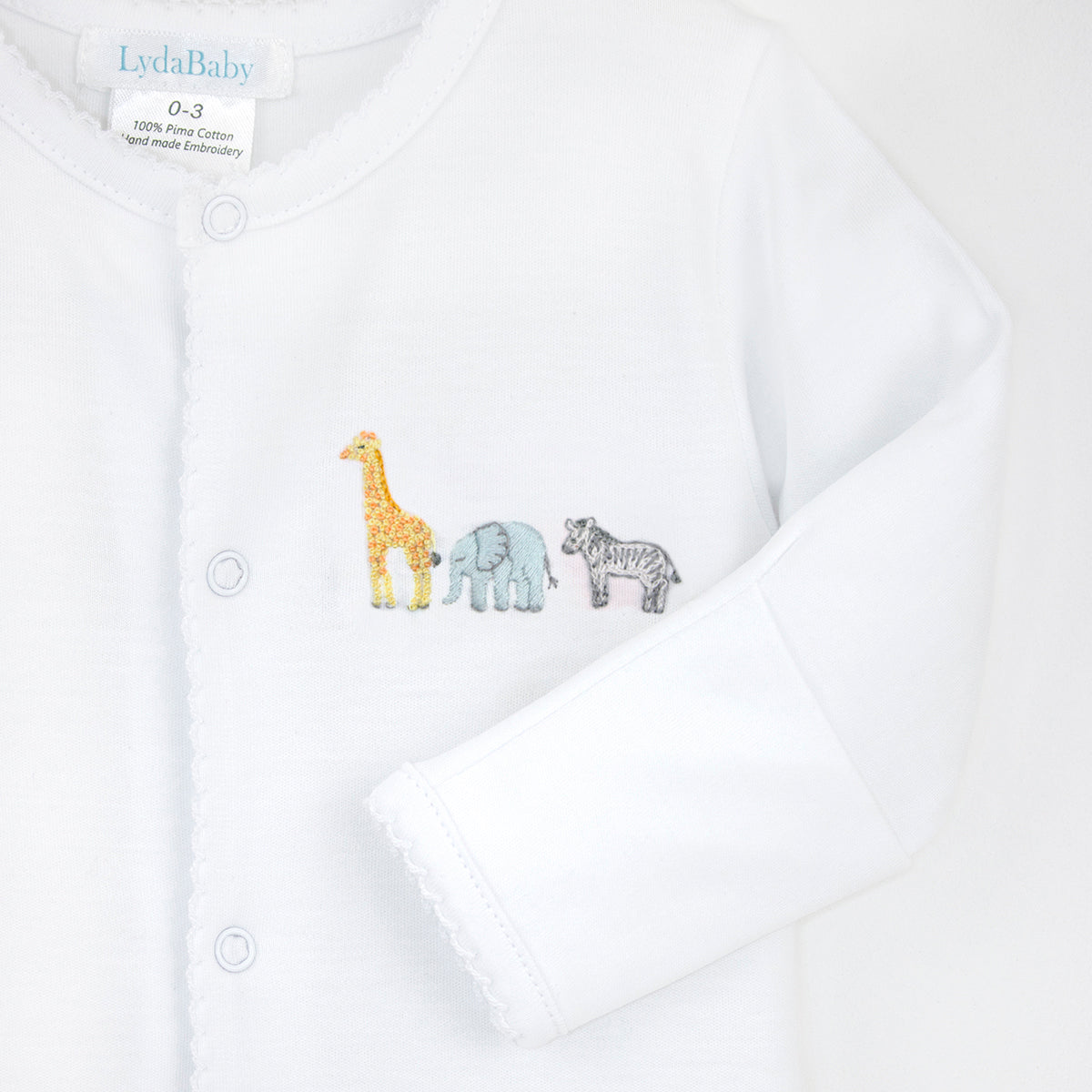 Safari Animals Embroidery Footie | Baby Unisex