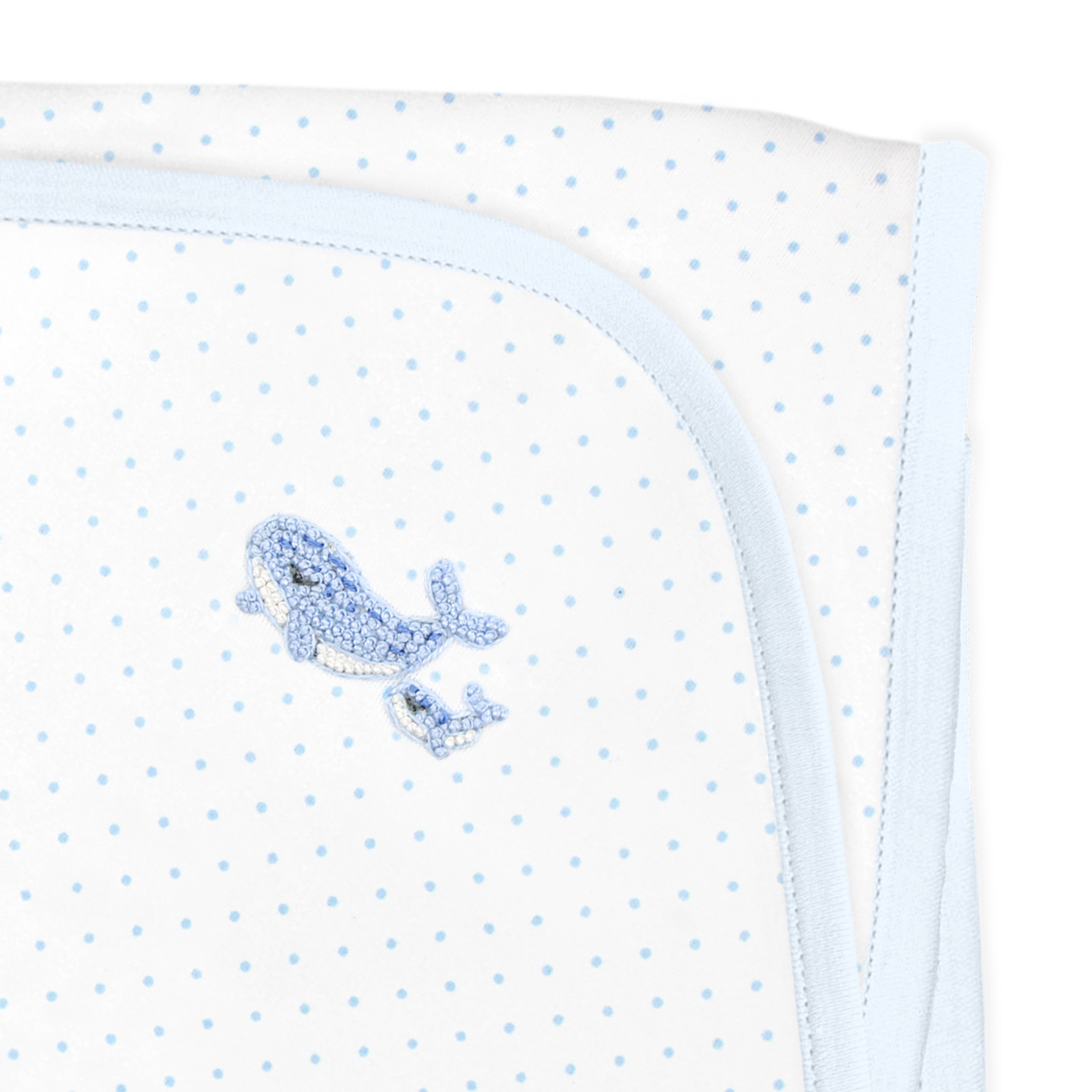 Mama Whale Embroidery and Printed Blanket | Baby Boy