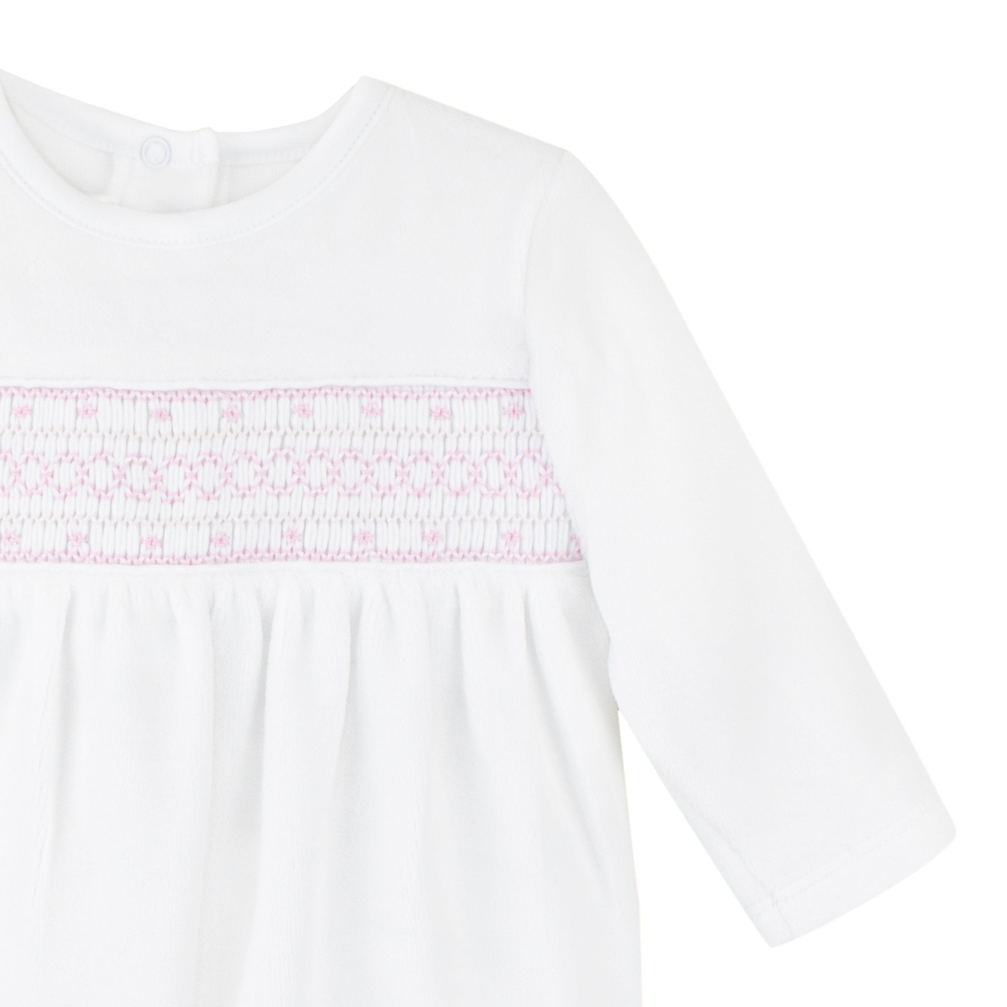 Elegant Chain Embroidery Footie | Baby Girl