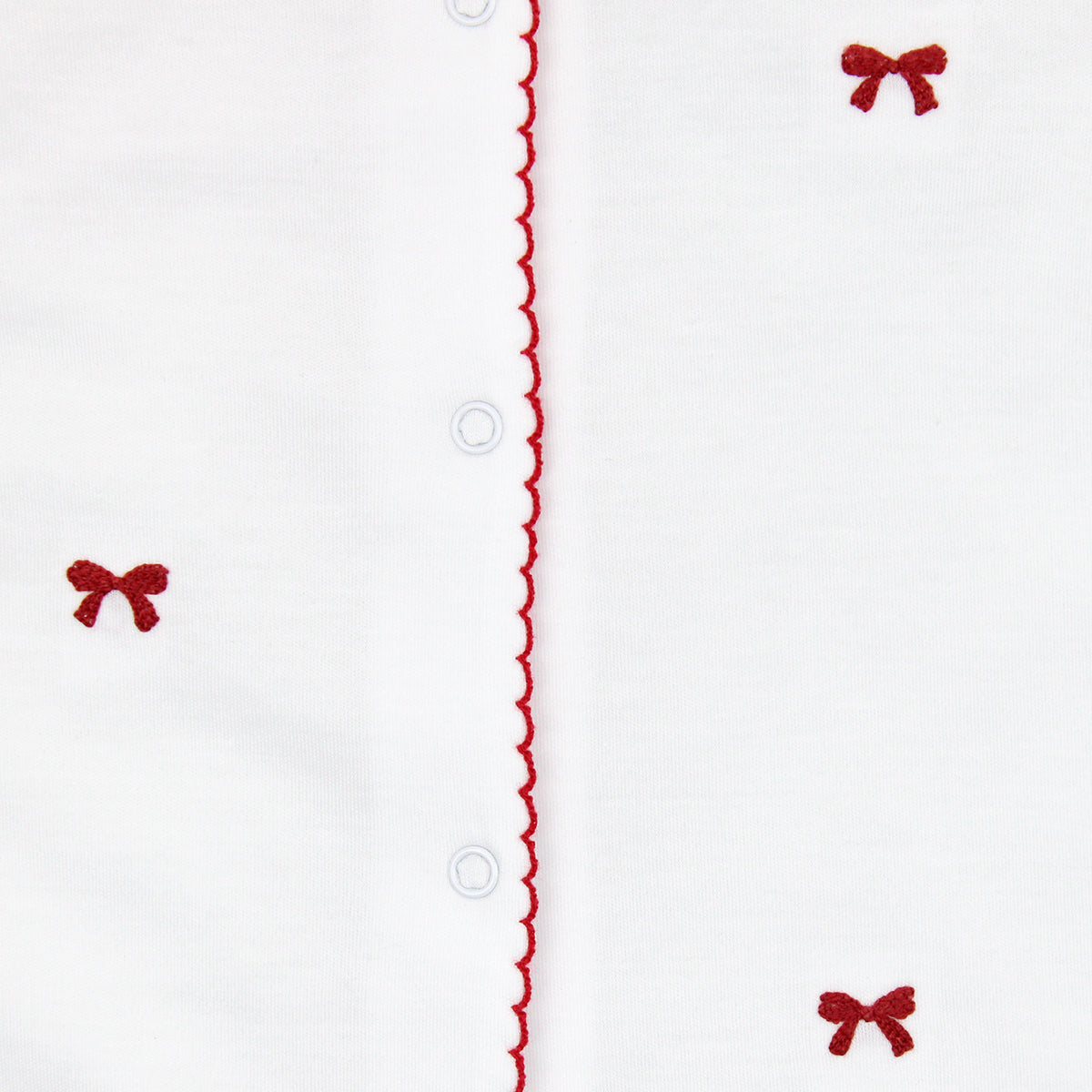 Red Tiny Bows Embroidery Footie | Baby Girl