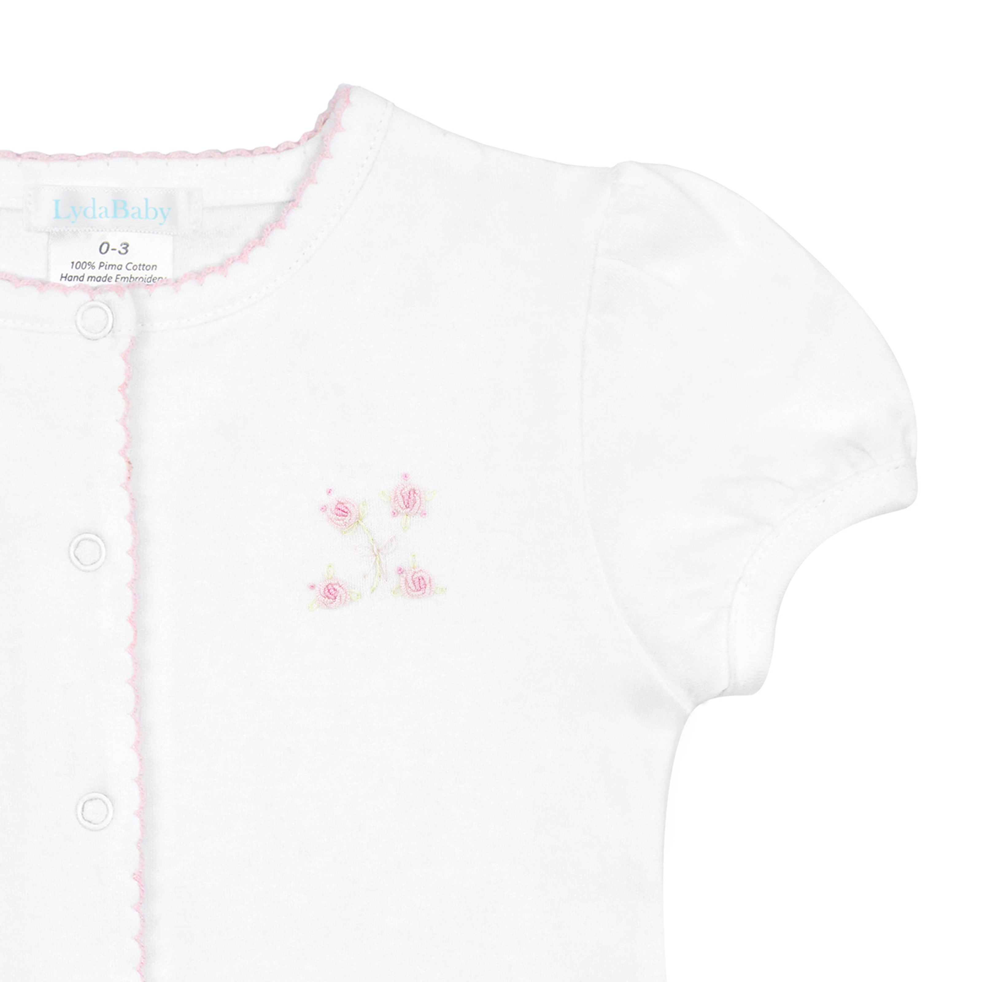 Romantic Roses Embroidery Romper | Baby Girl