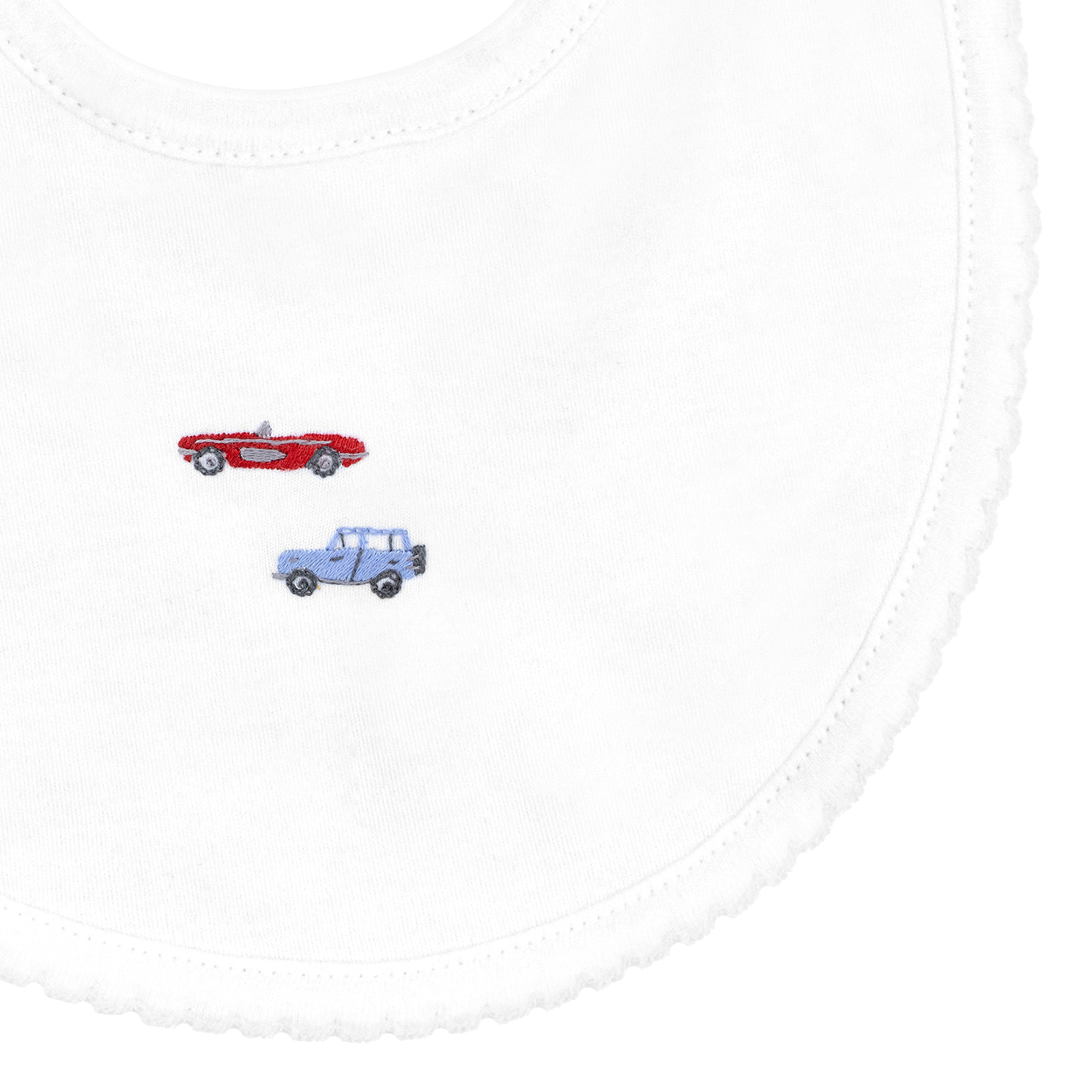 Summer Cars Embroidery Bib | Baby Boy