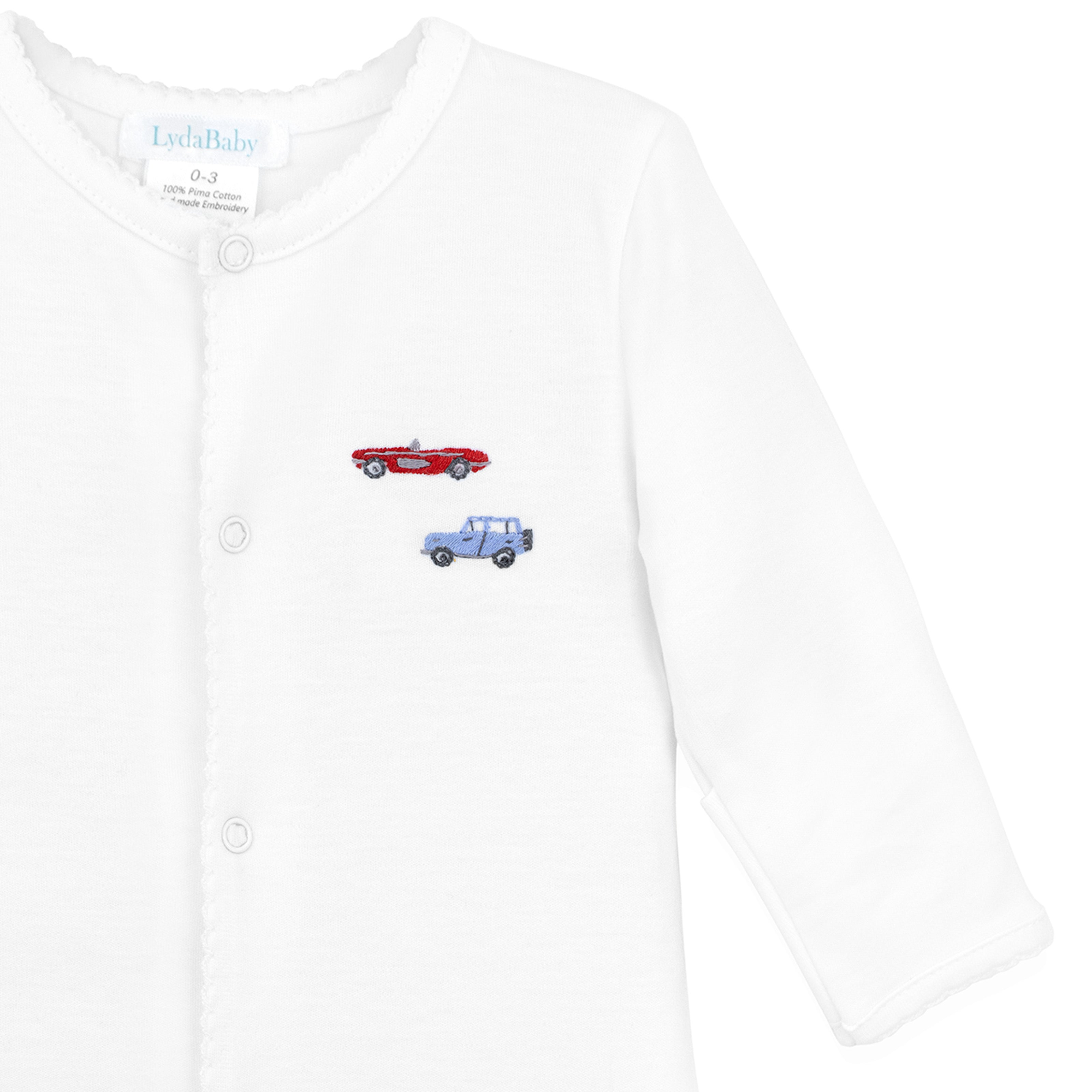 Summer Cars Embroidery Footie | Baby Boy