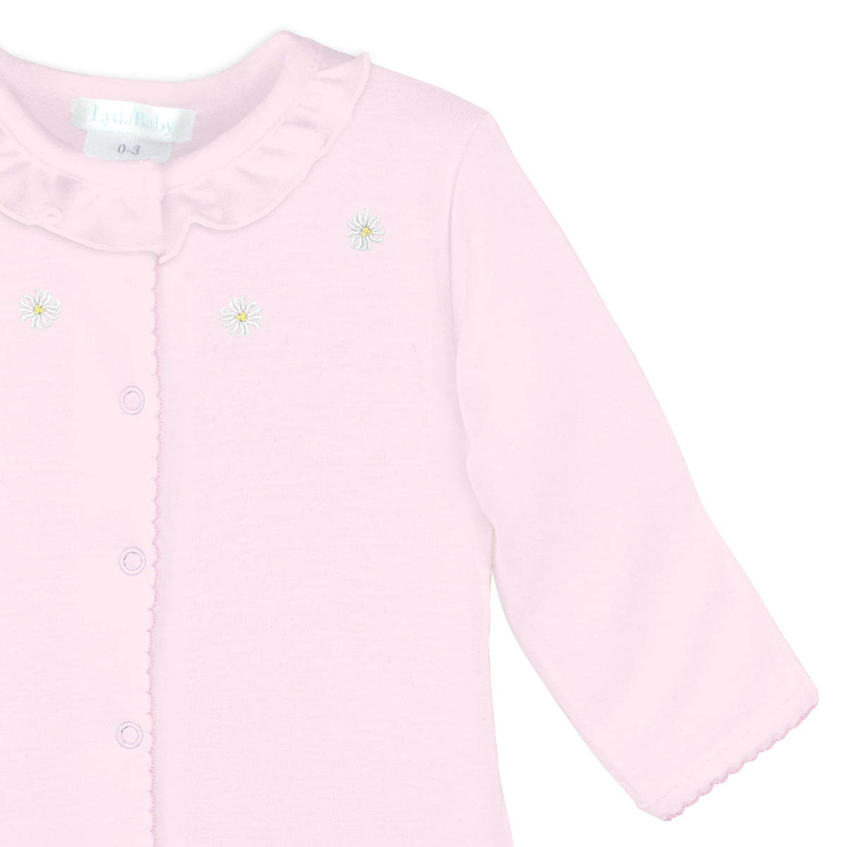 Lovely Daisies Embroidery Footie | Baby Girl