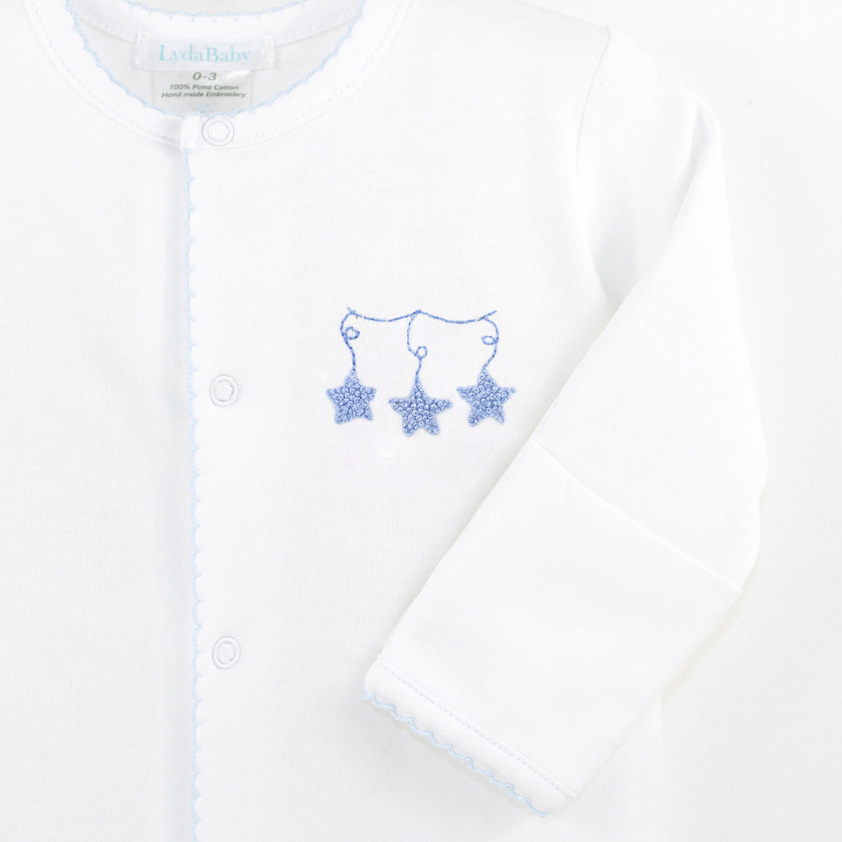 Star Confetti Embroidery Footie | Baby Boy