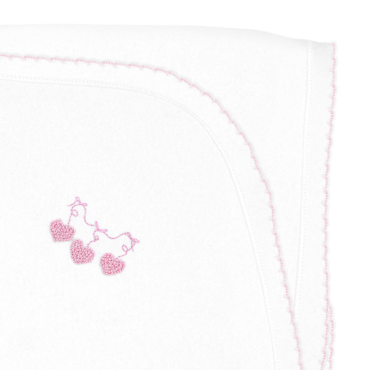 Heart Confetti Embroidery Blanket | Baby Girl
