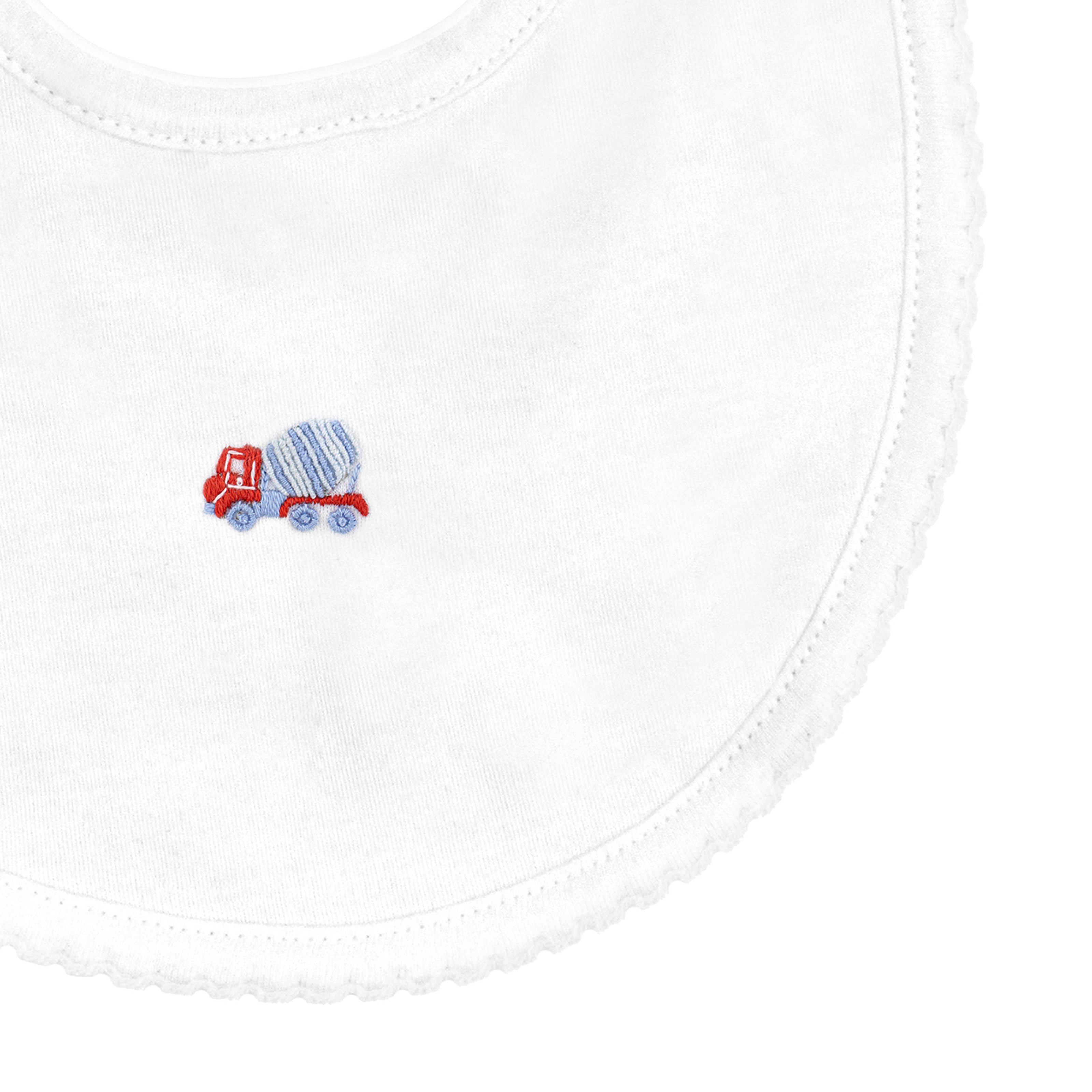 Trucks Embroidery Bib | Baby Boy