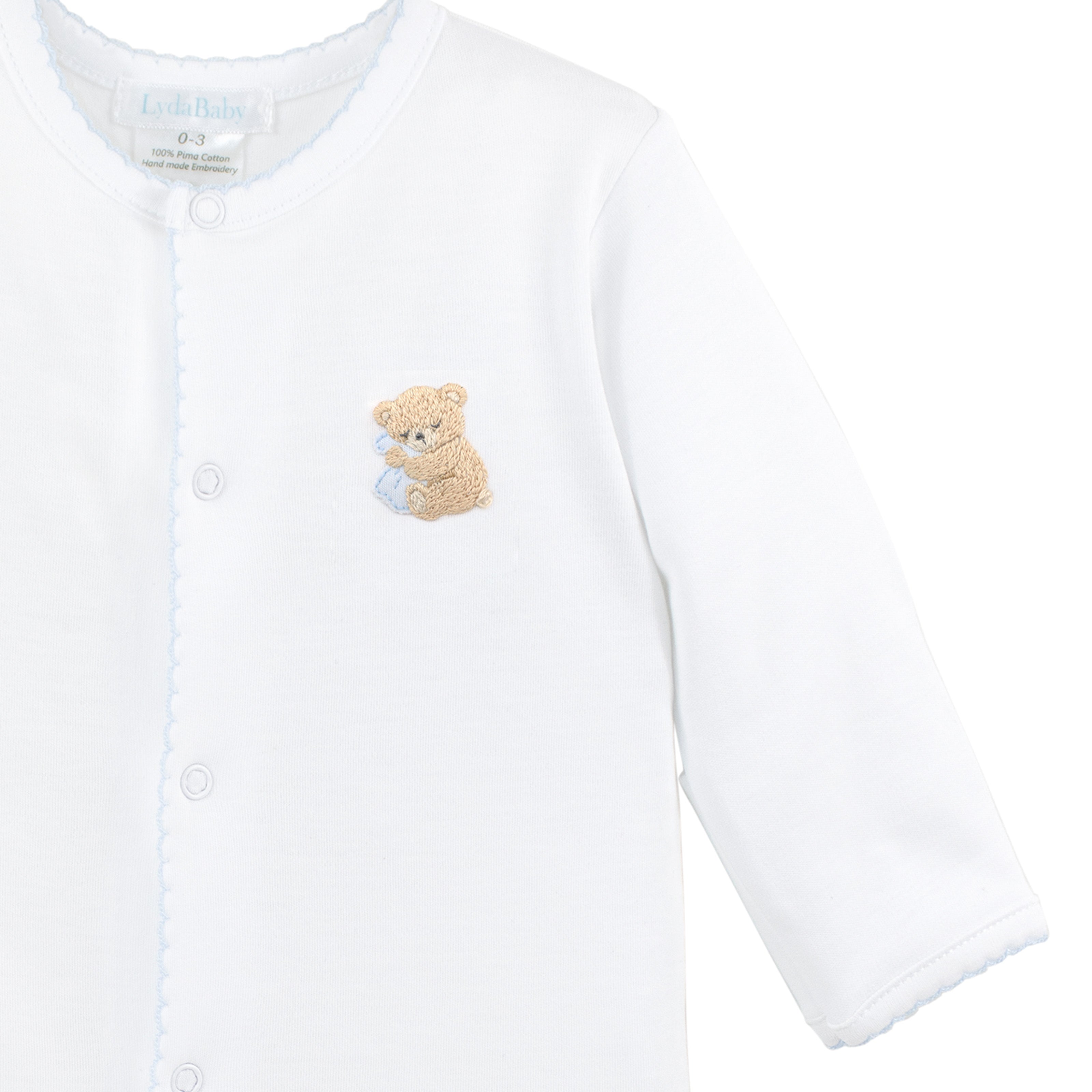 Paws in the Sky Embroidery Footie | Baby Boy