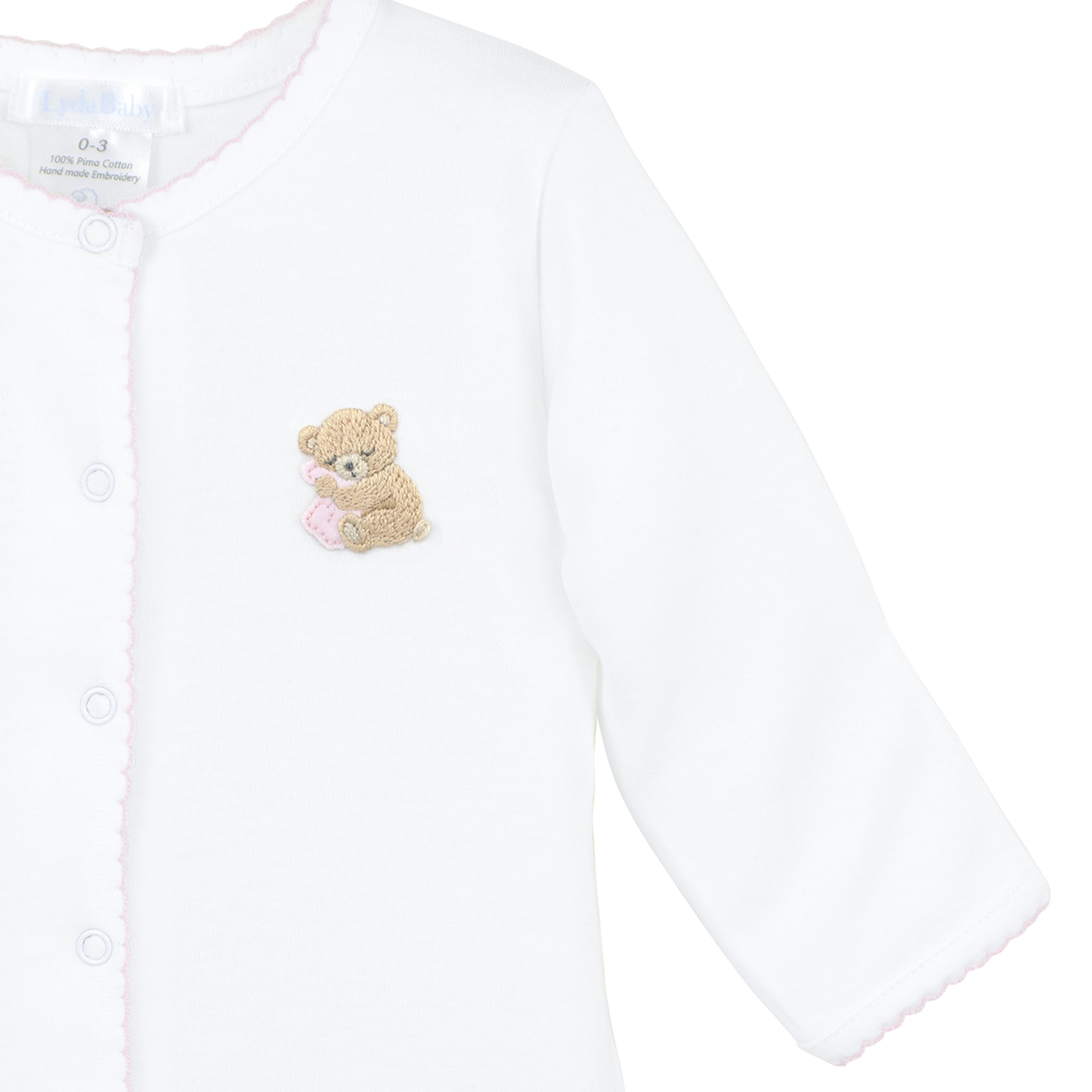 Paws in the Sky Embroidery Footie | Baby Girl