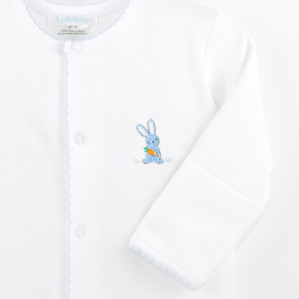 Rabbits Embroidery Footie | Baby Boy