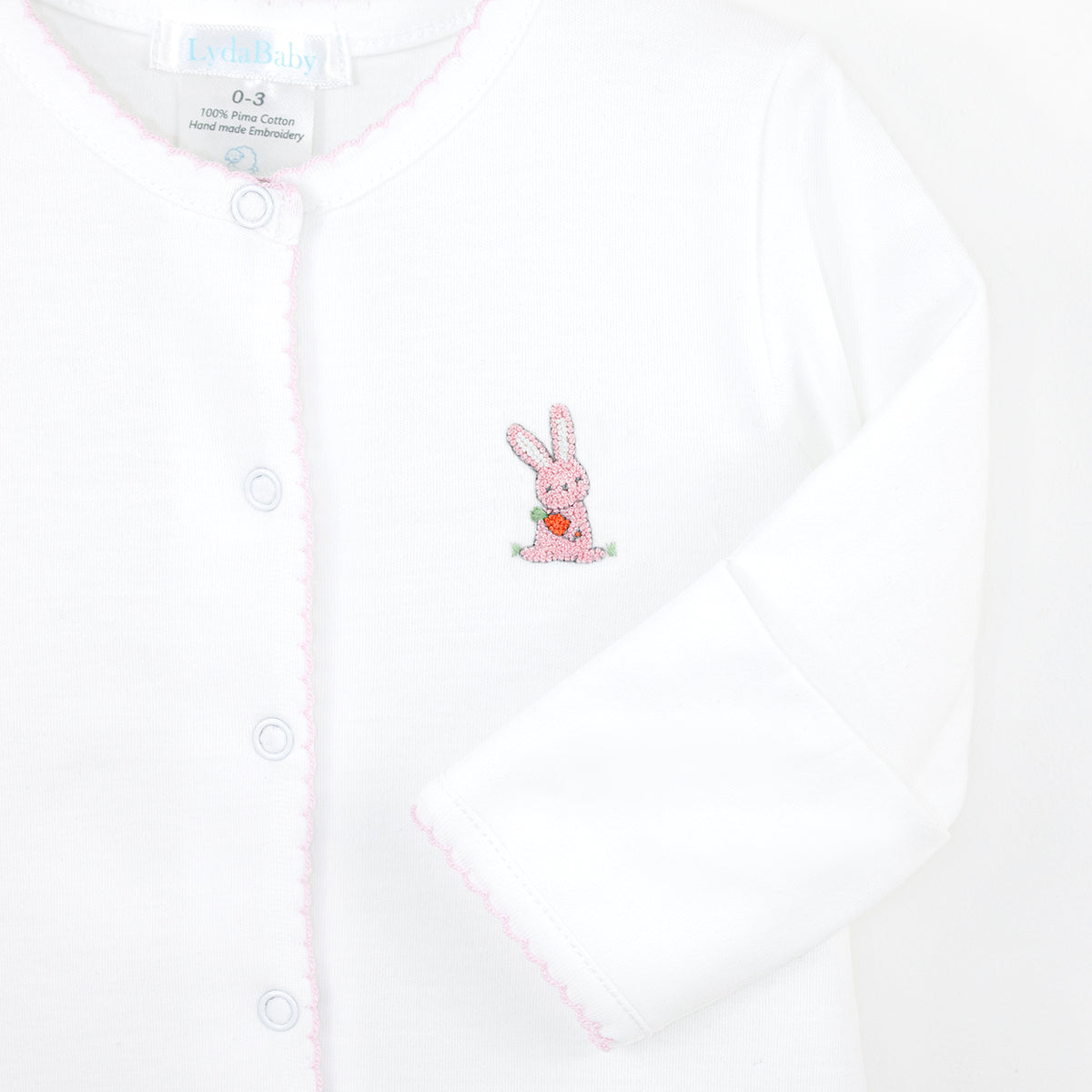 Rabbits Embroidery Footie | Baby Girl