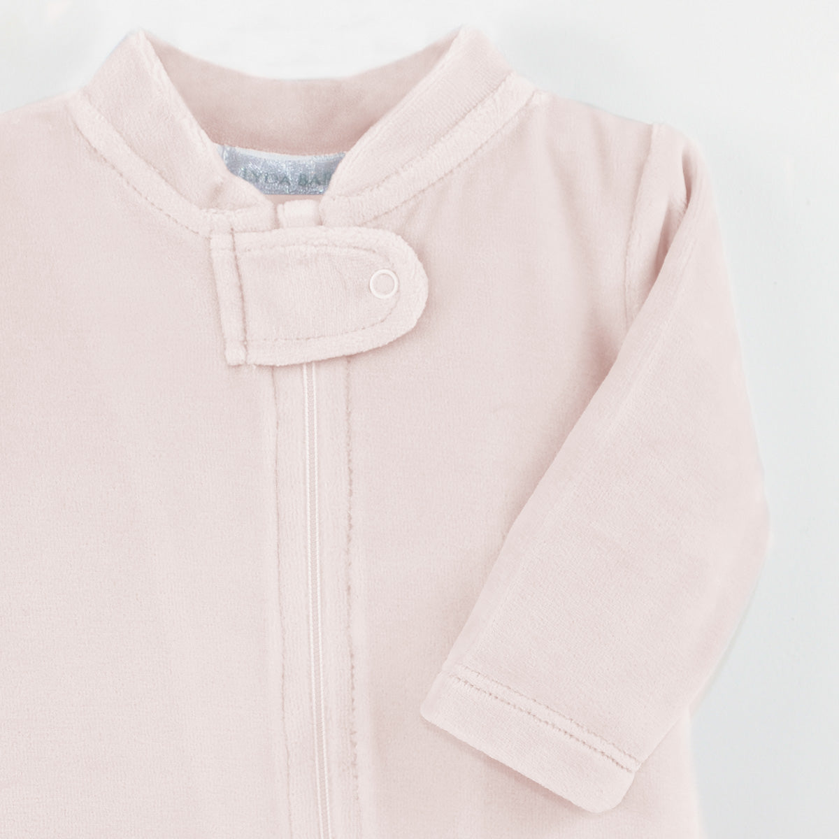 Velour Zipper Footie | Baby Girl