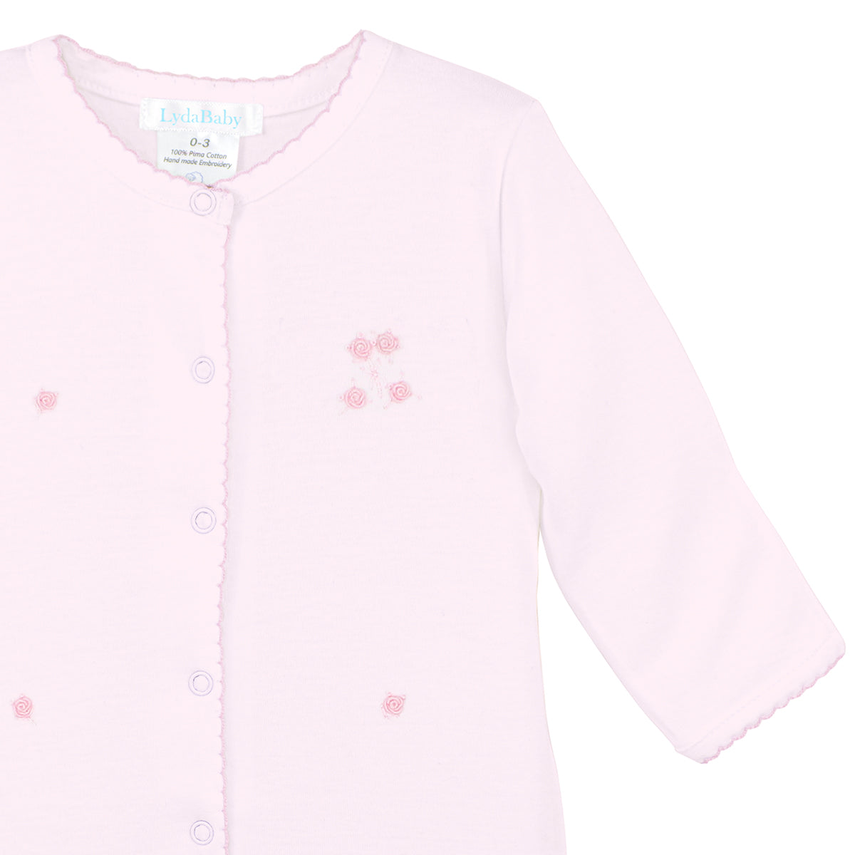 Sweet Roses Pink Embroidery Footie | Baby Girl