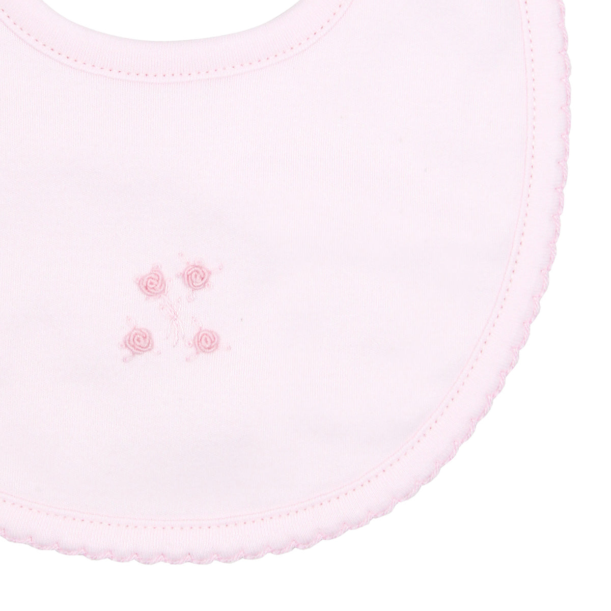 Sweet Roses Pink Embroidery Bib | Baby Girl