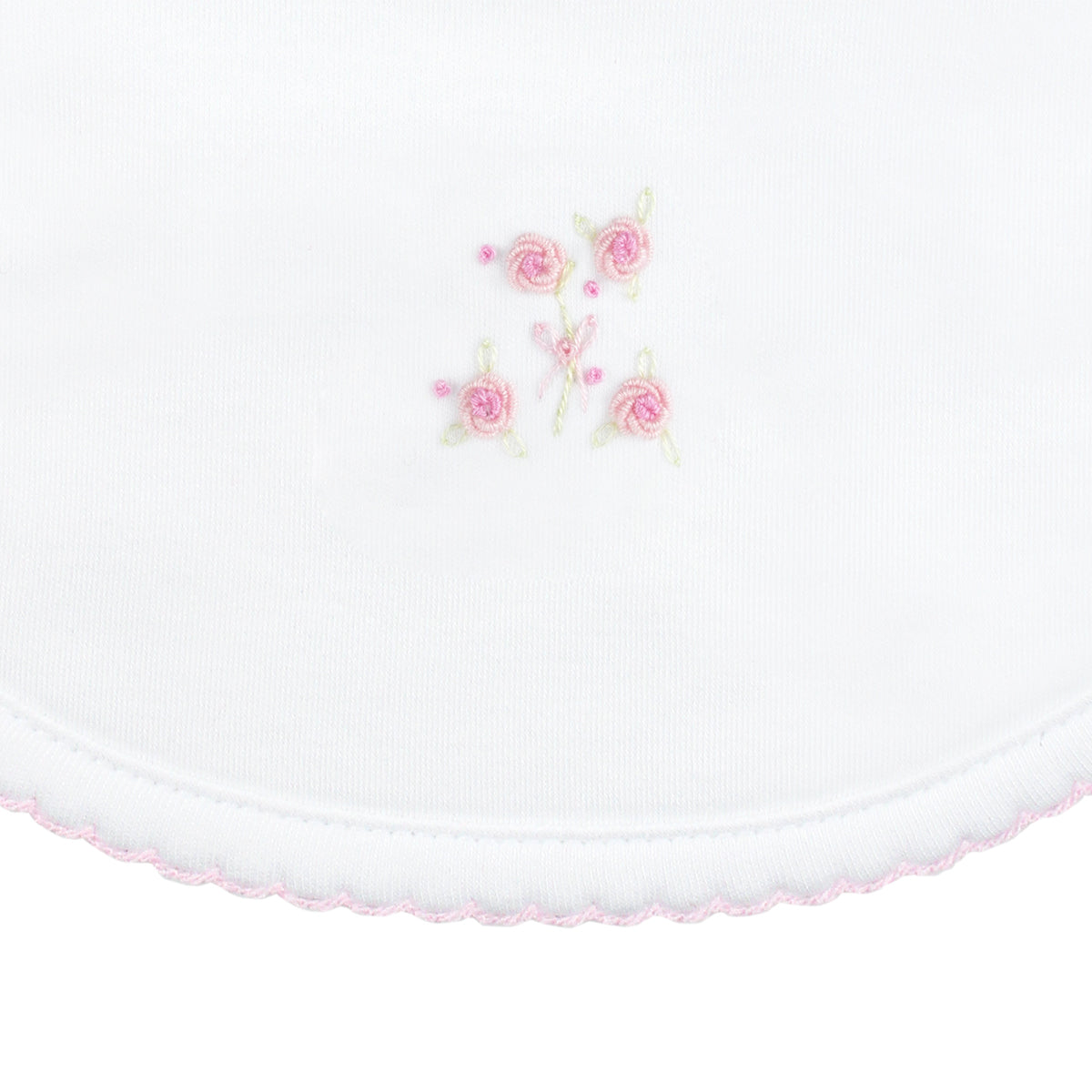 Sweet Roses Embroidery Bib | Baby Girl