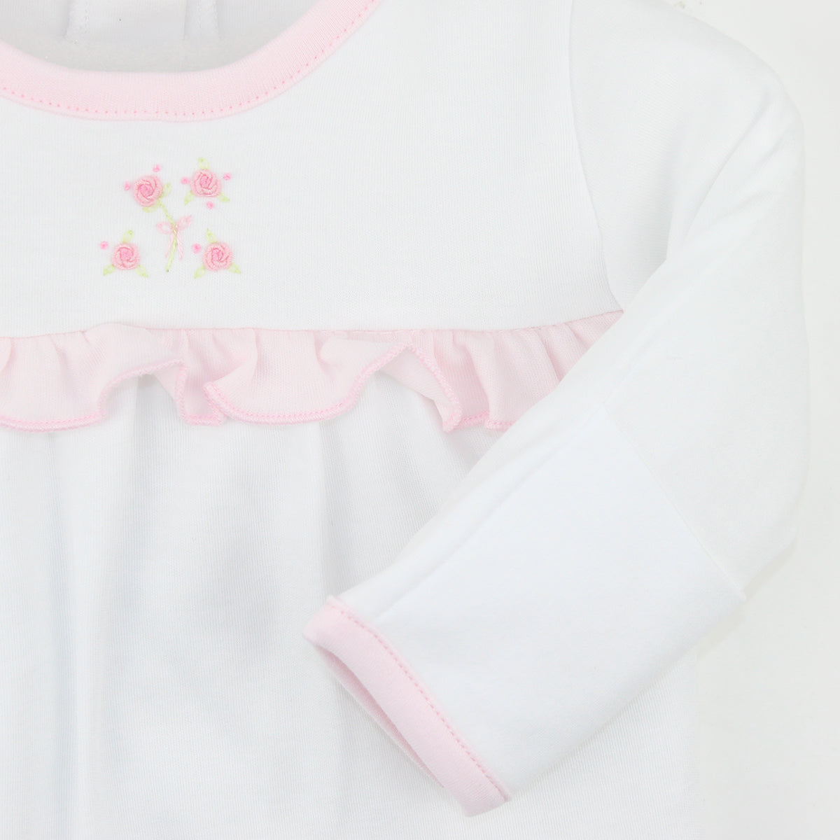 World of Flowers Embroidery Footie | Baby Girl