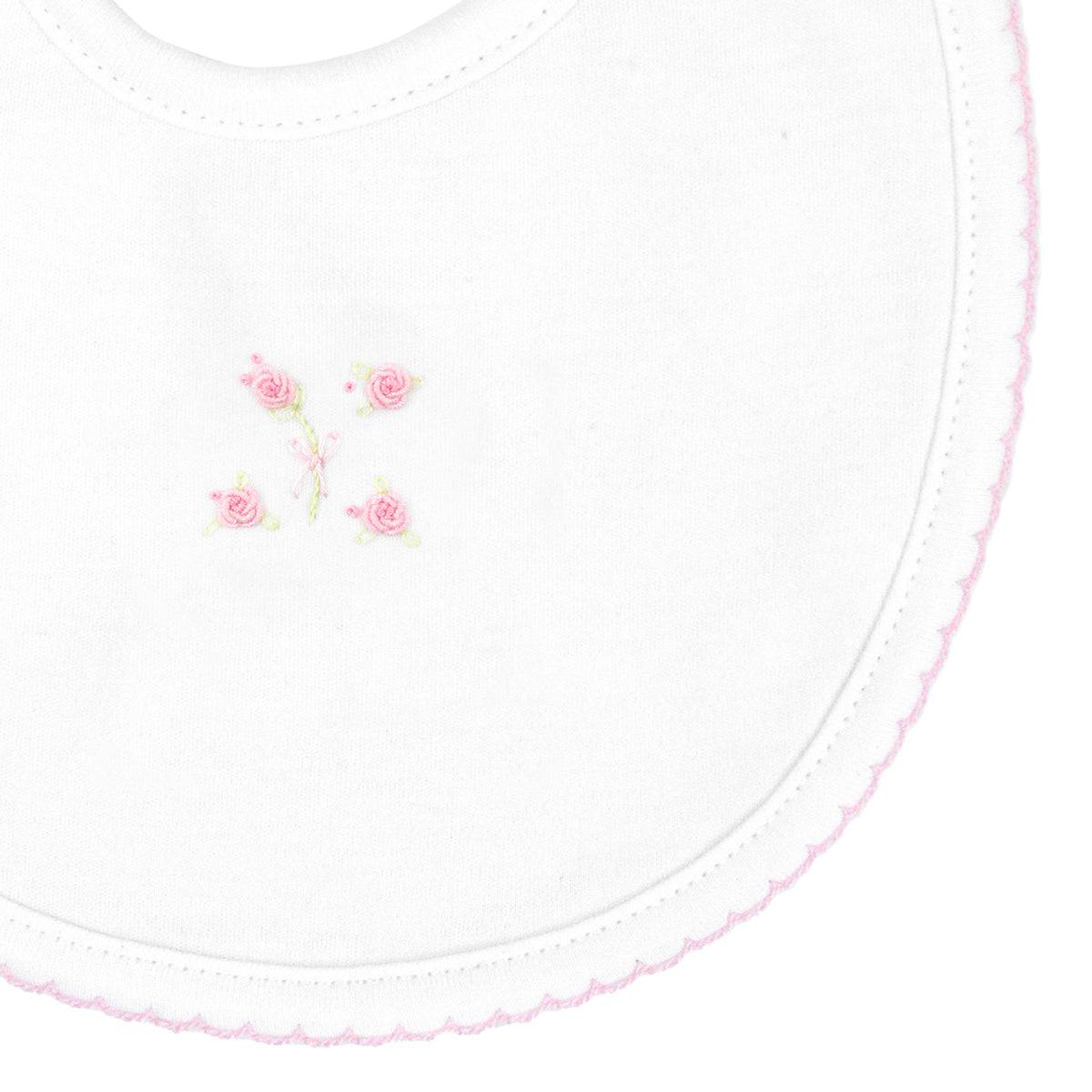 Sweet Roses Embroidery Bib | Baby Girl