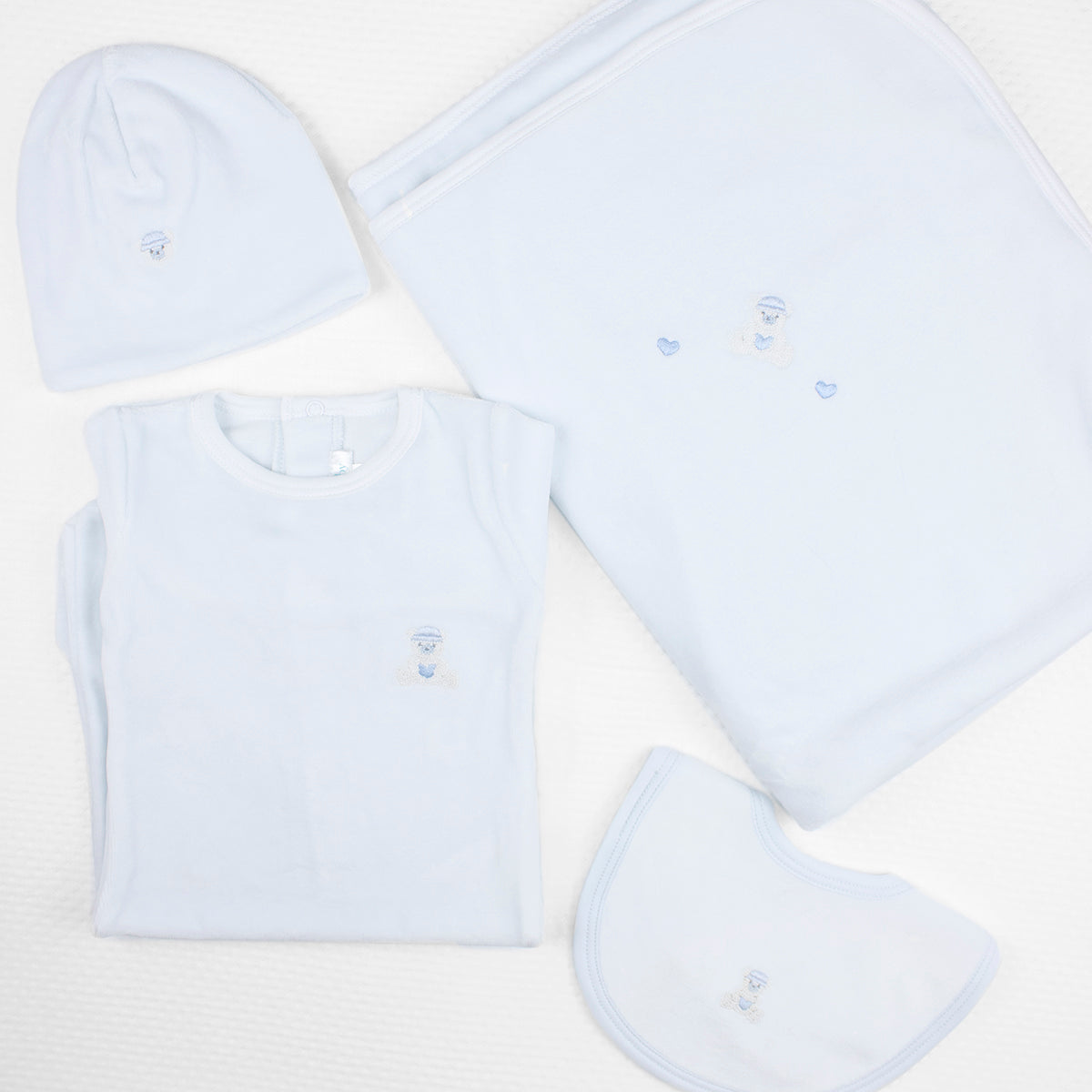 Love Teddy Embroidery Set 4 Pieces | Baby Boy