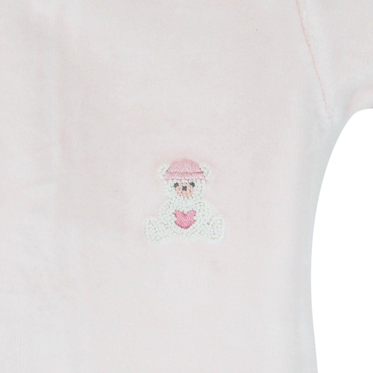 Love Teddy Embroidery Footie | Baby Girl