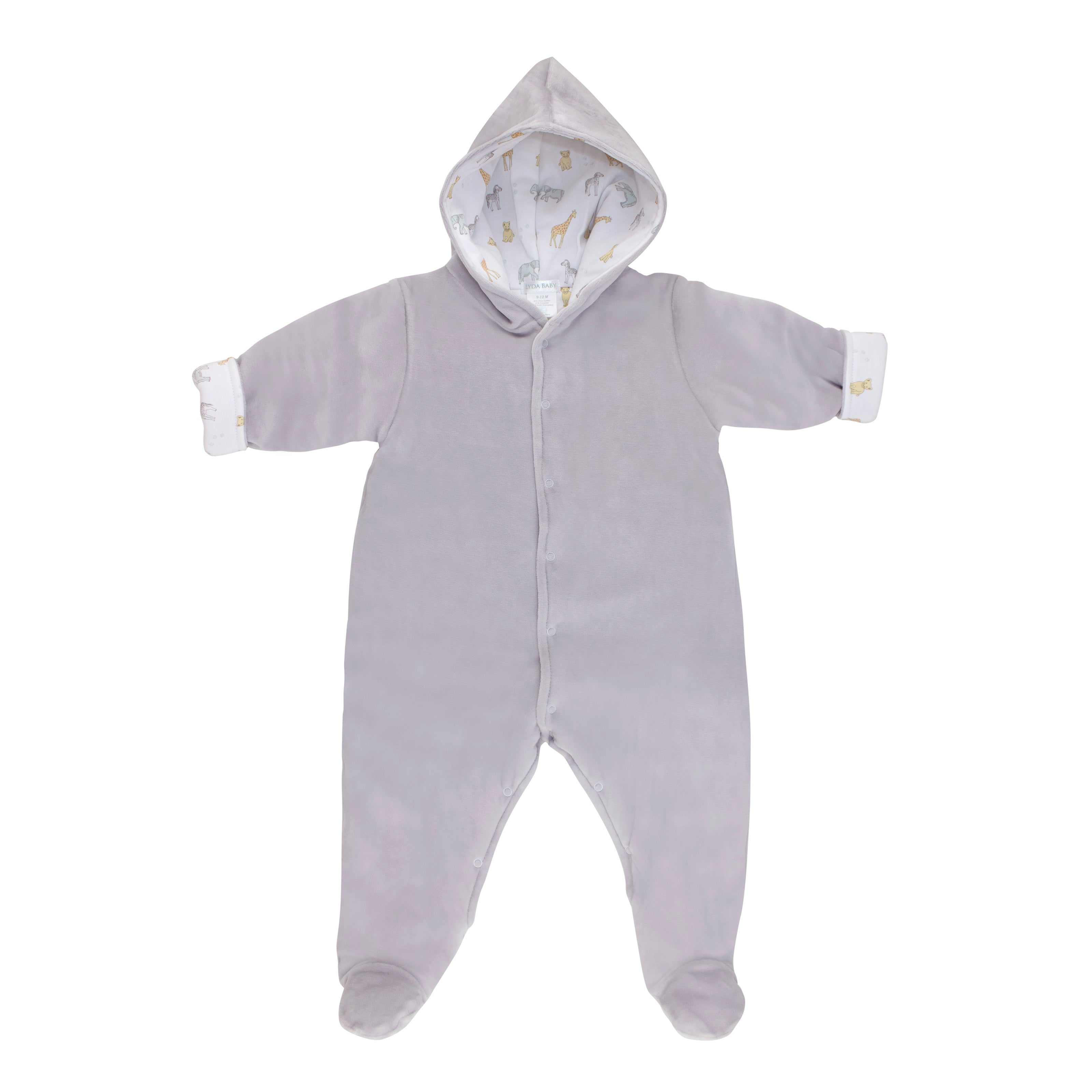 Velour Hooded Snap Footie | Baby Unisex