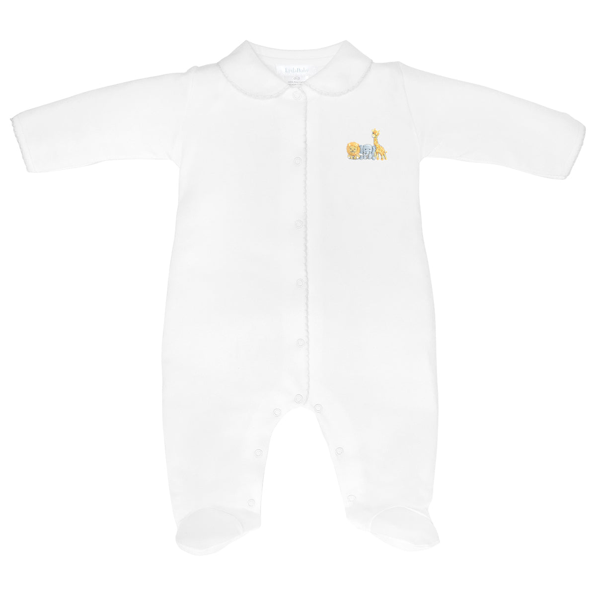 PIMA COTTON-BABY SAFARI ANIMALS FOOTIE