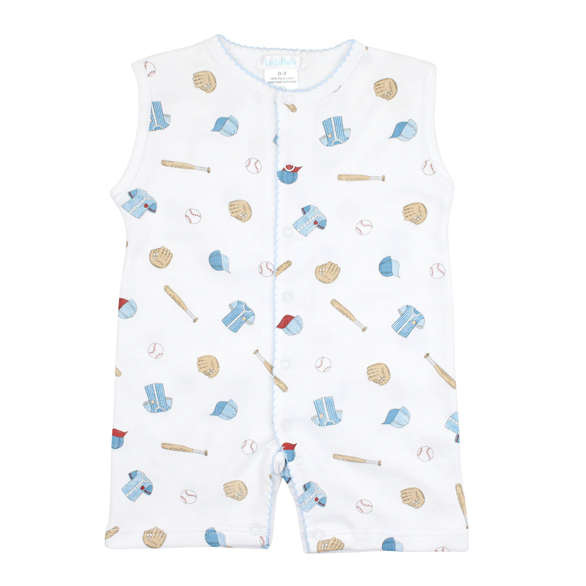 PIMA COTTON-BASEBALL ROMPER