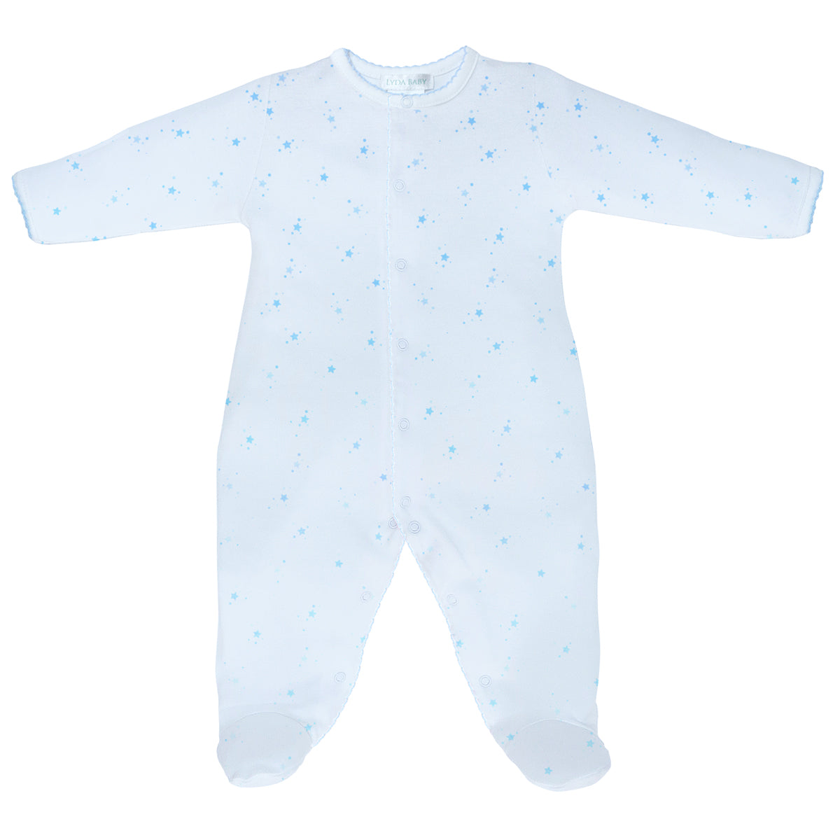 PIMA COTTON-LIGHTBLUE BUBBLE STARS FOOTIE