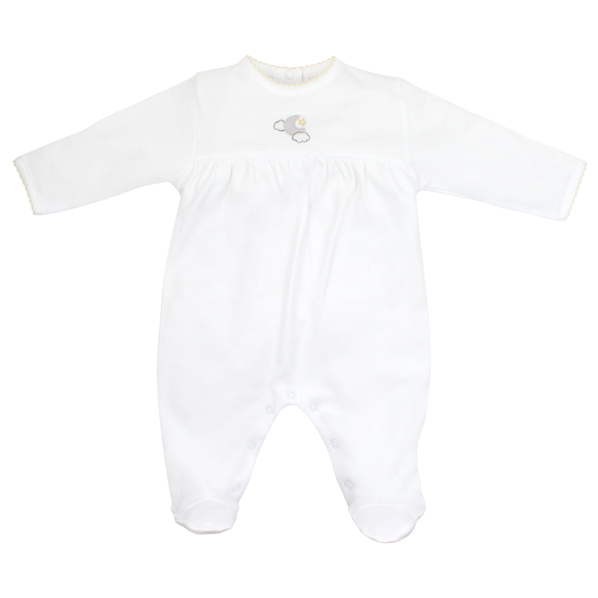 PIMA COTTON-SWEET DREAMS EMBROIDERY FOOTIE