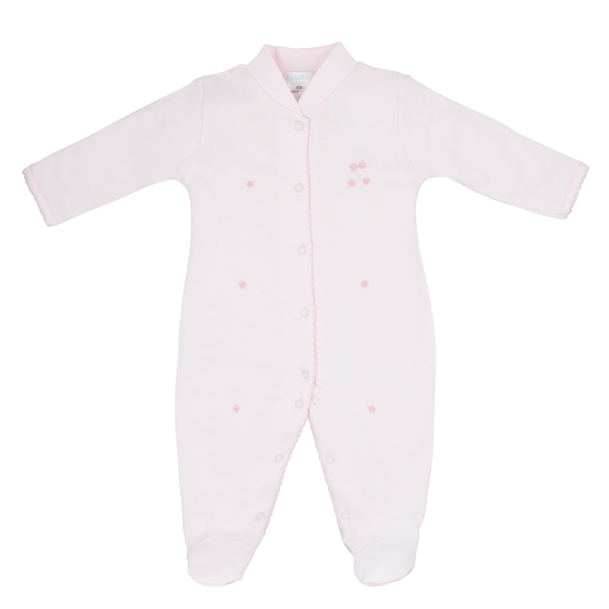 PIMA COTTON-SWEET ROSES PINK FOOTIE