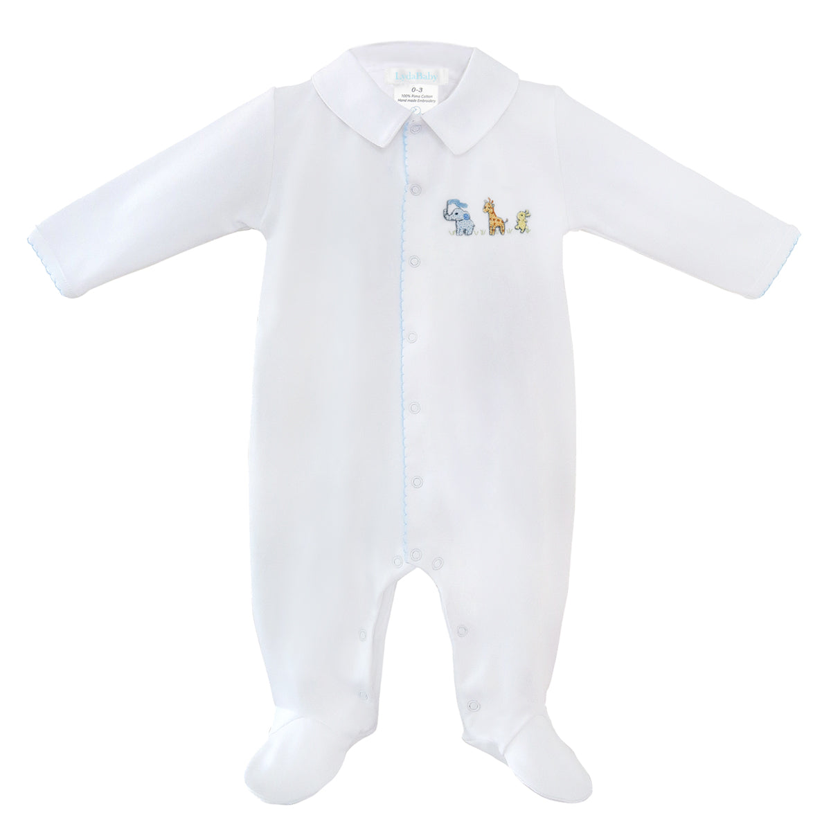 PIMA COTTON BABY ANIMALS FOOTIE BOY