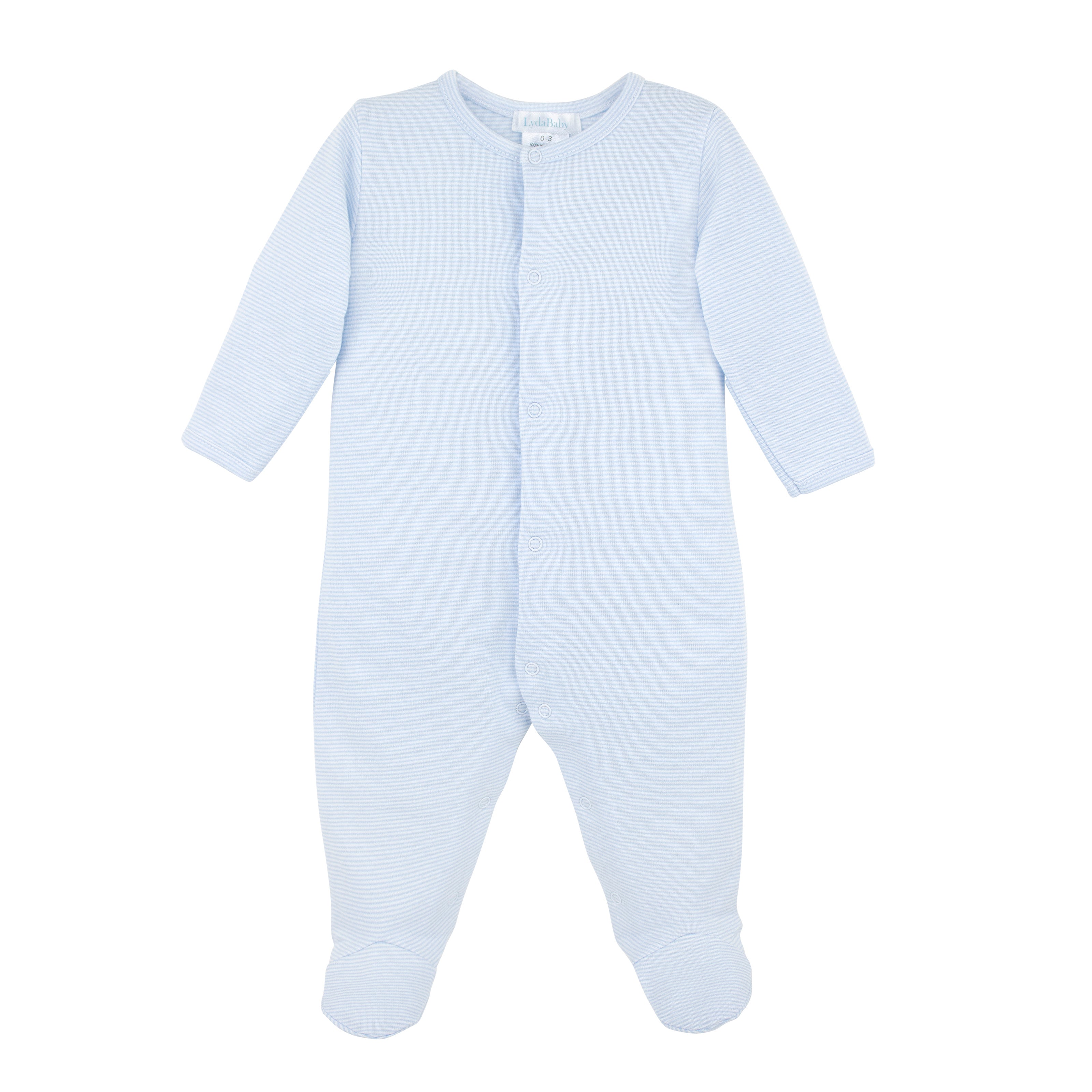 PIMA COTTON Baby Essentials Stripes Embroidery Footie Baby Boy