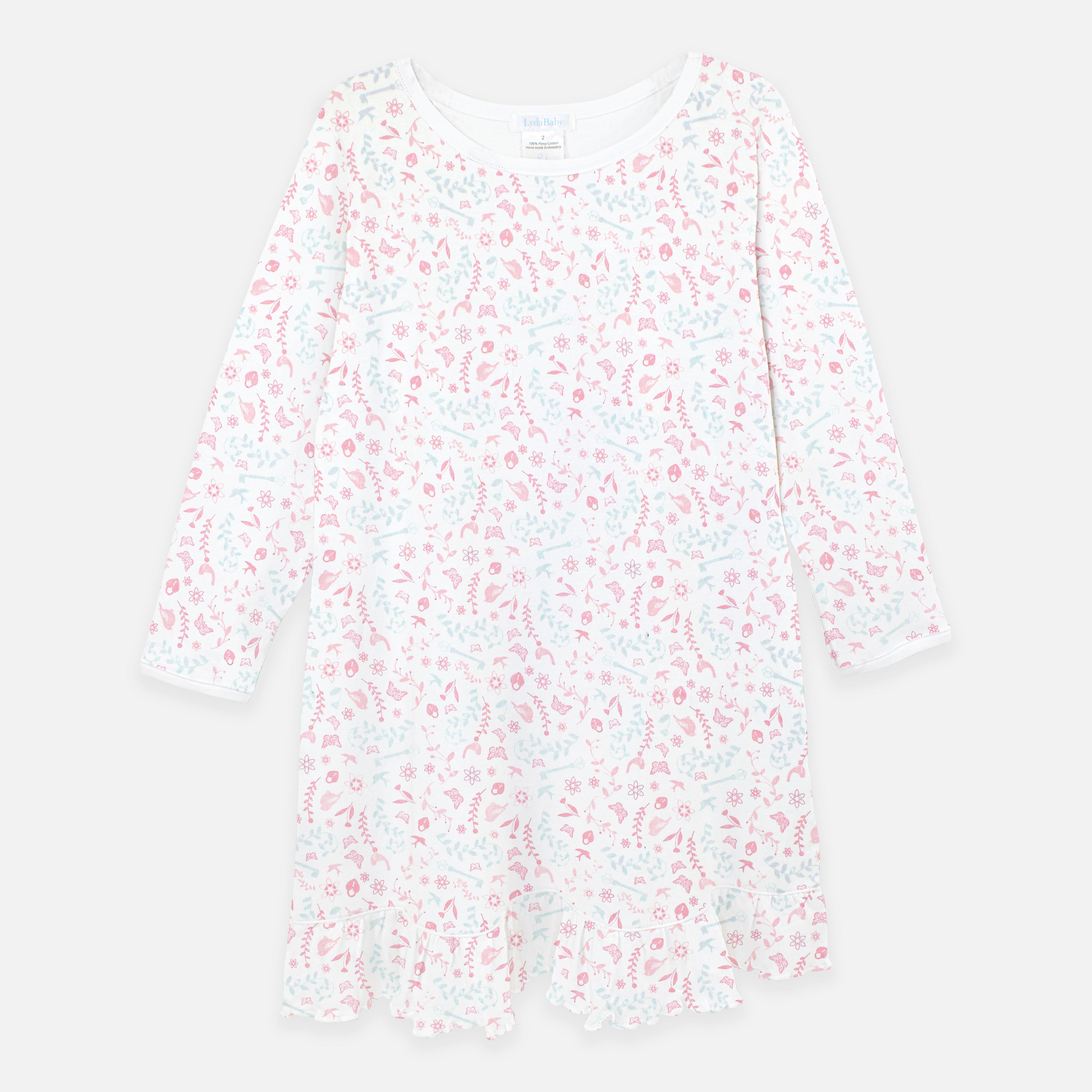 PIMA COTTON Birds and Flowers Printed Dress