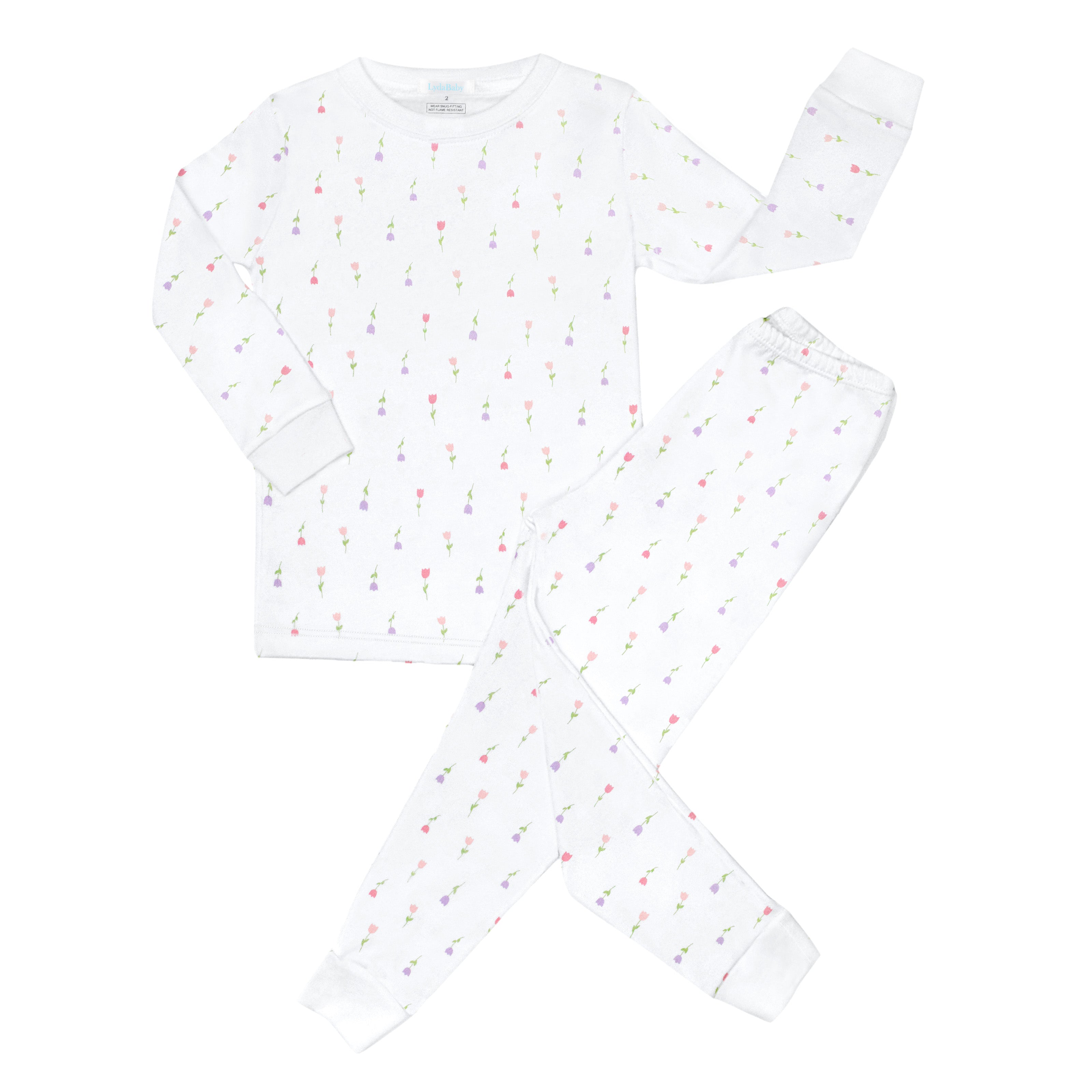 PIMA COTTON Bloom Tulips Printed Pajamas