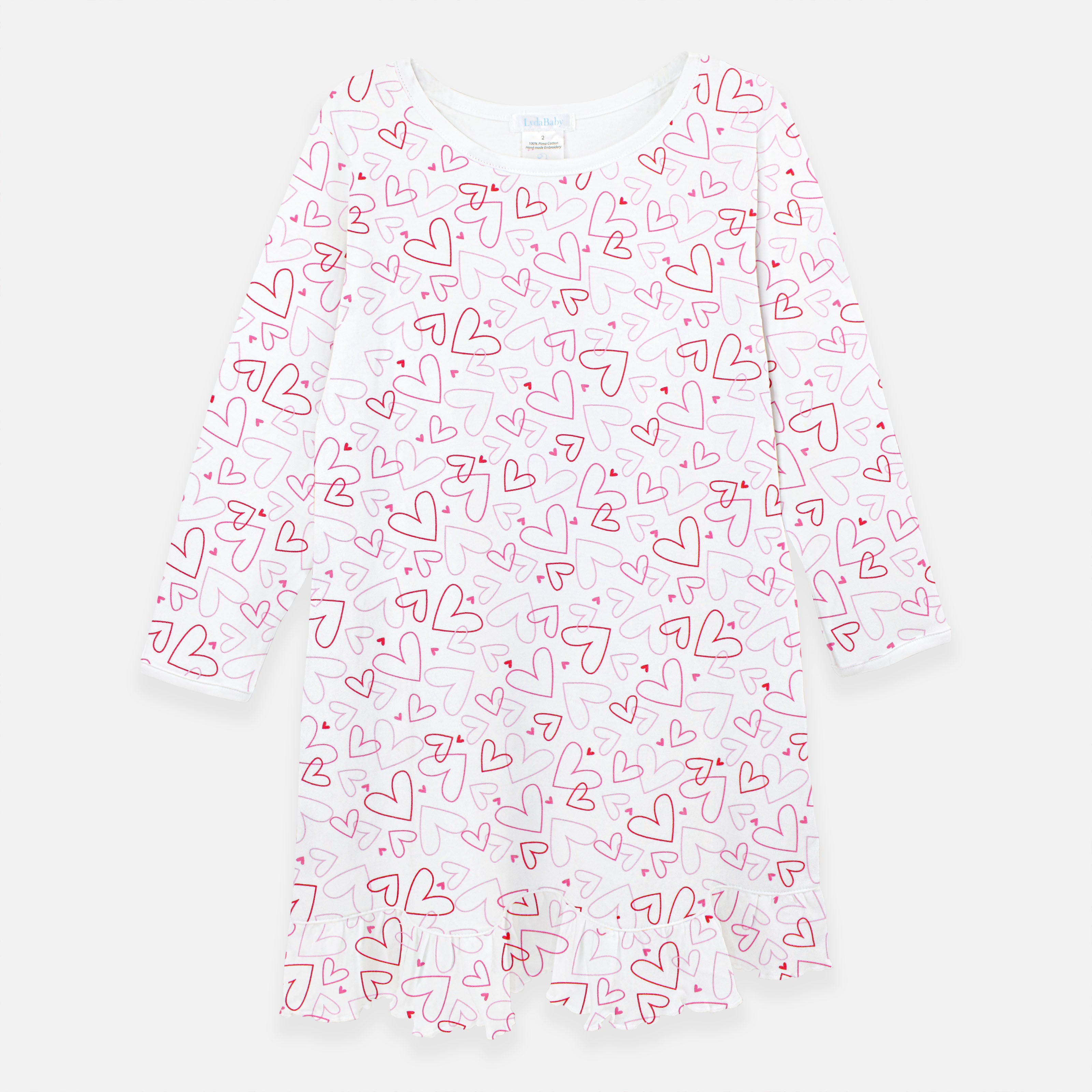 PIMA COTTON Doodle Hearts Printed Dress