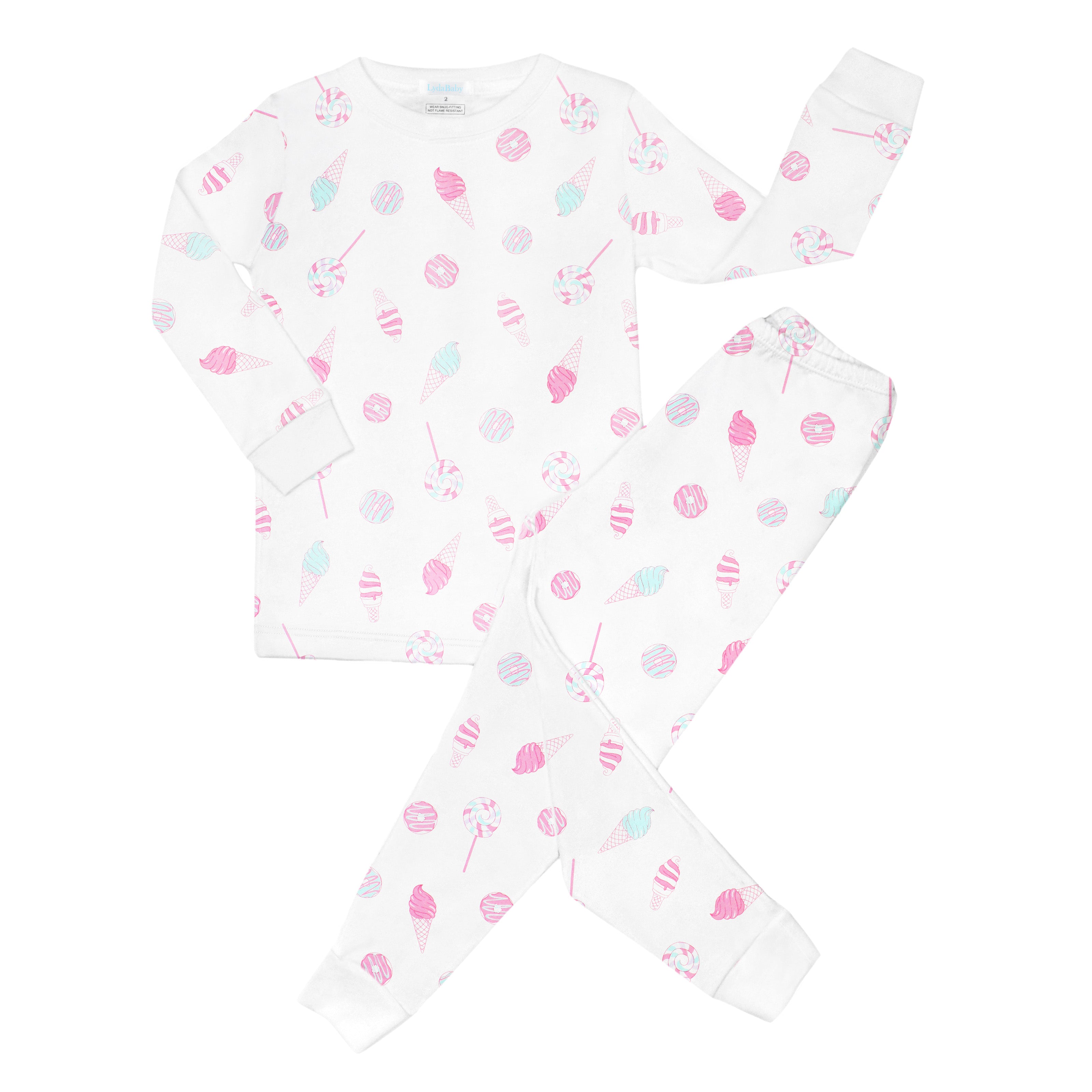 PIMA COTTON Ice Cream Donuts Printed Pajamas