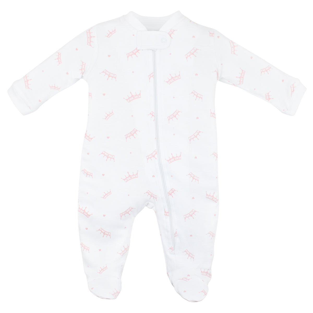 PIMA COTTON LITTLE PRINCESS ZIPPER FOOTIE