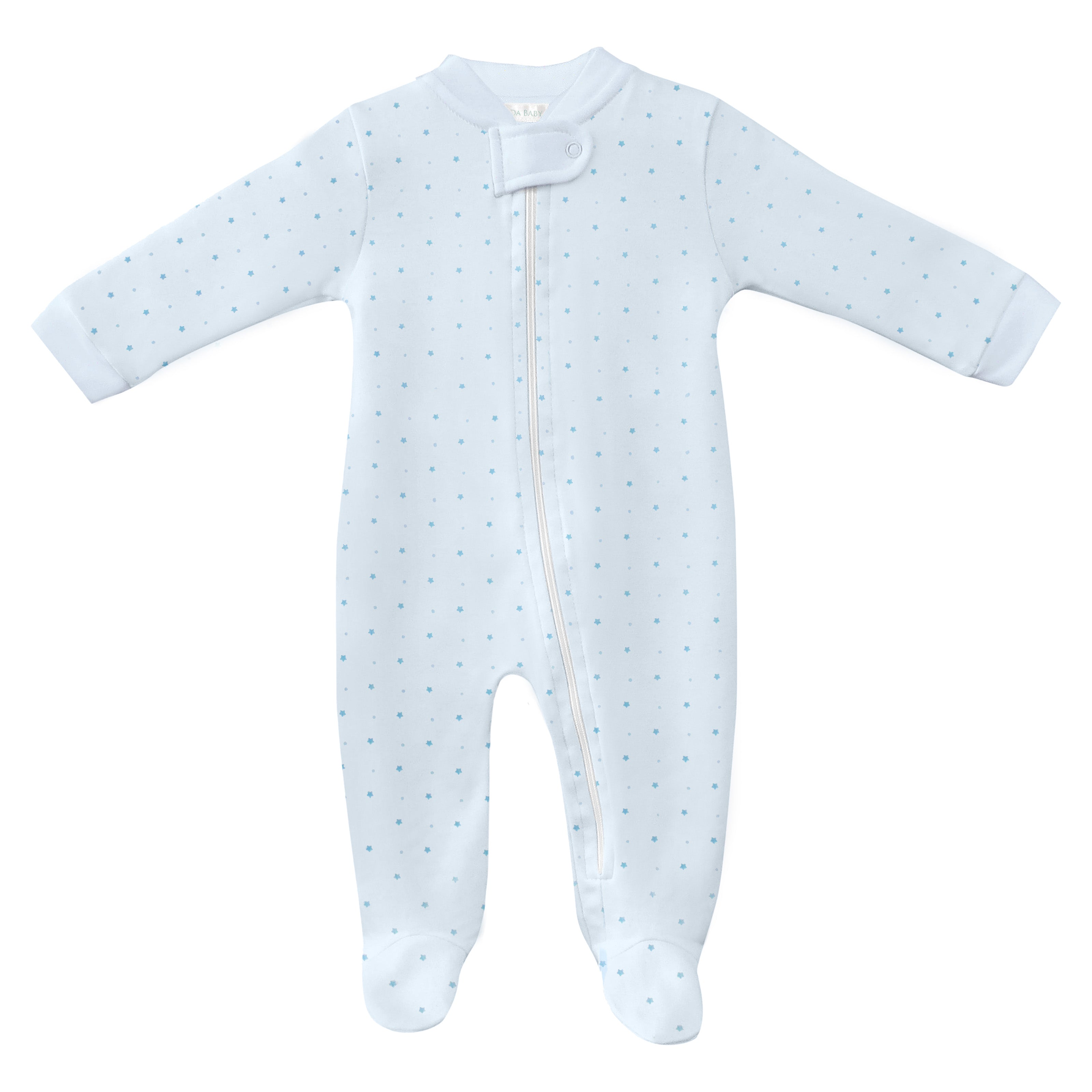 PIMA COTTON Lovely Dots Printed Zipper Footie BOY
