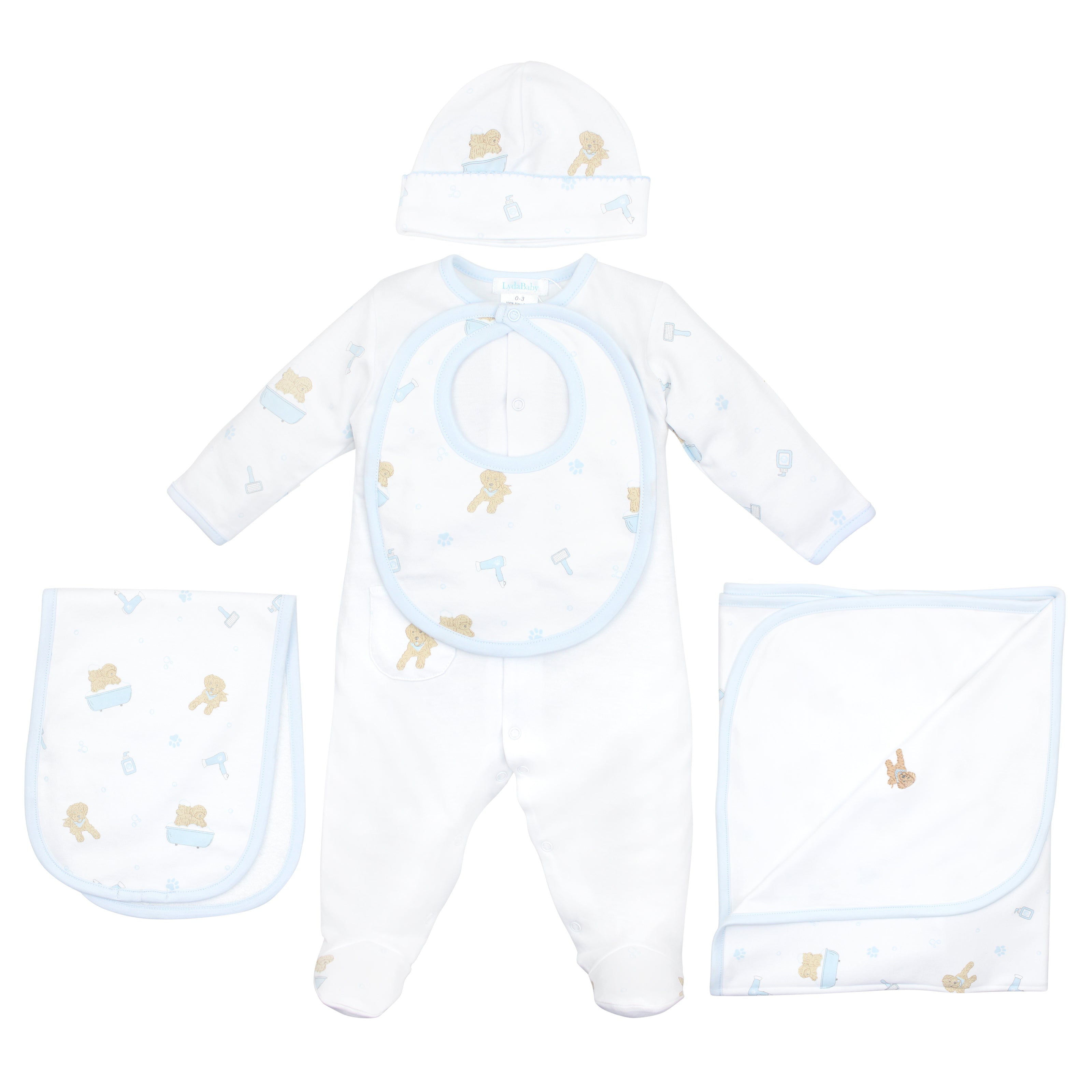 PIMA COTTON Pet Spa Embroidery and Printed Set 5 Pieces